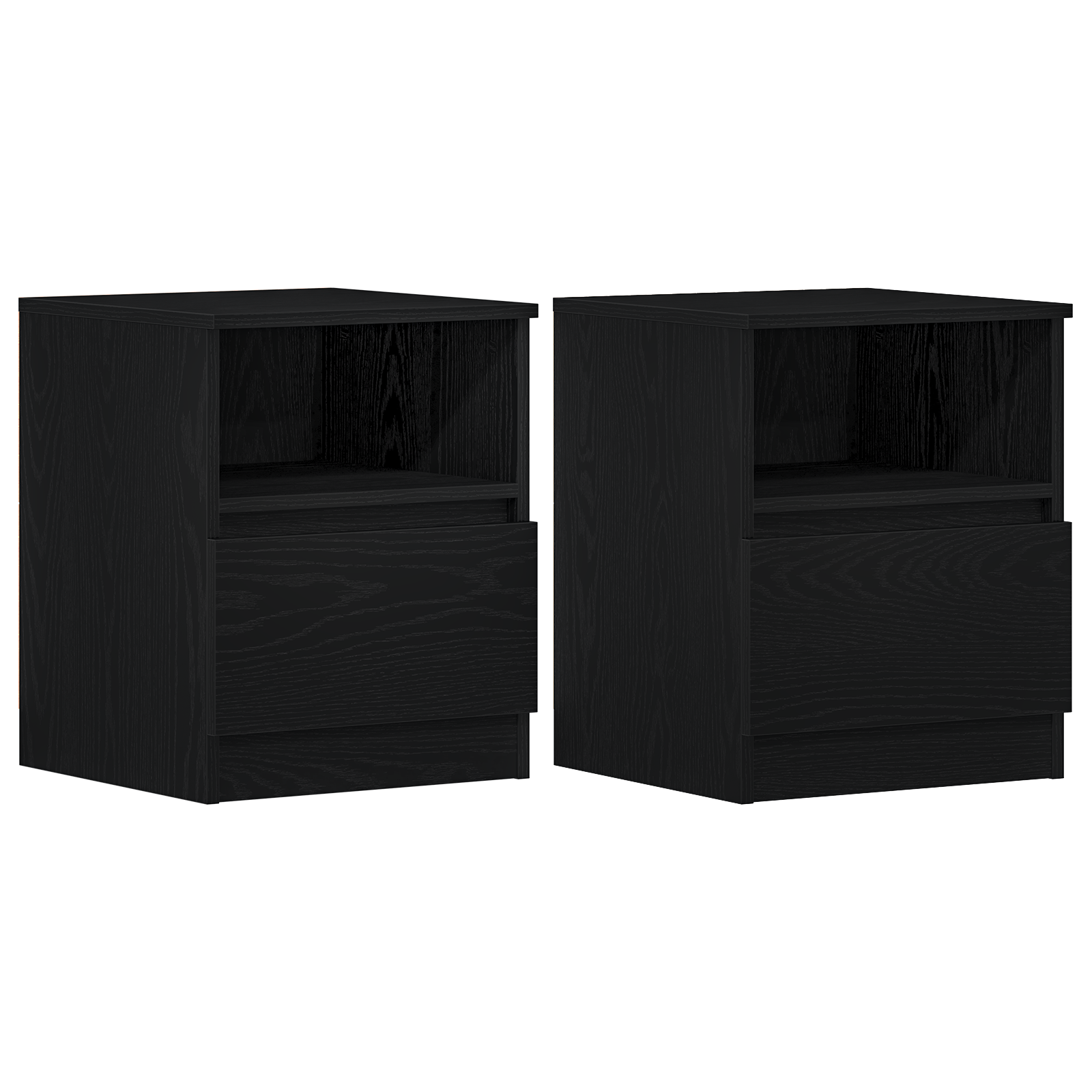 Nightstands 2-Pack Black Oak 40x40x50 cm Made of Engineered Wood - Image 6