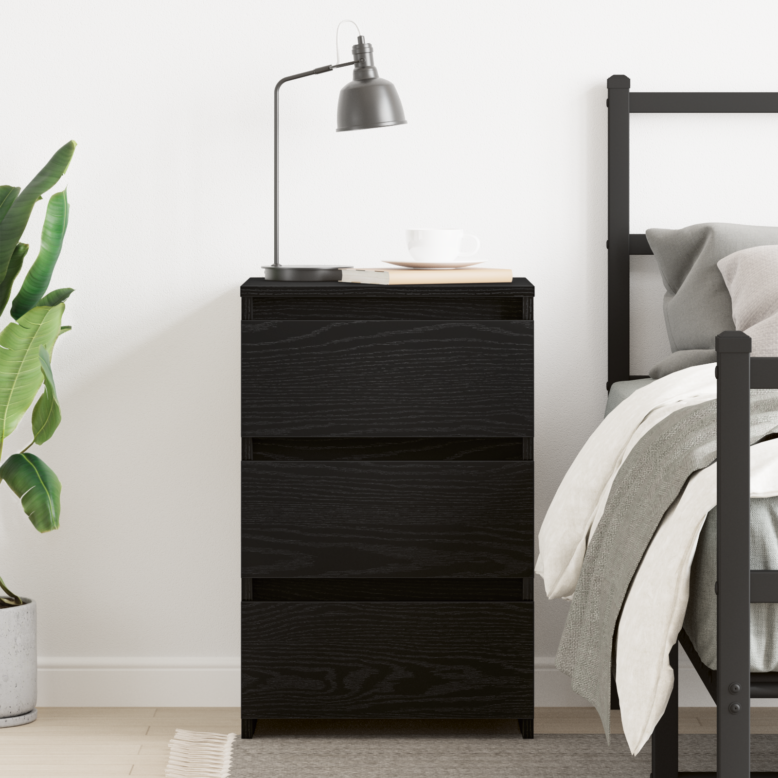 Nightstand in Black Oak - 40x35x62.5 cm, Made from Engineered Wood - Image 4