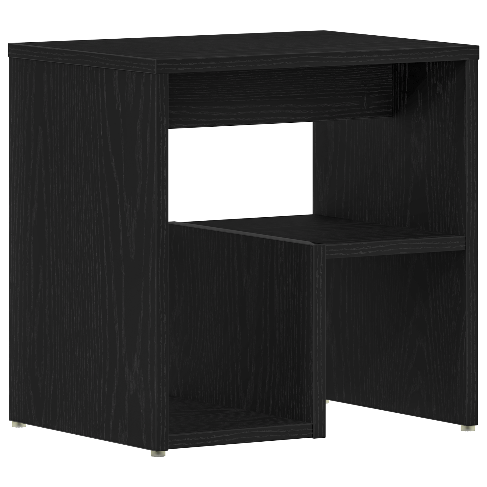 Bedside Tables Set of 2 Black Oak Engineered wood 40x30x40 - Image 5