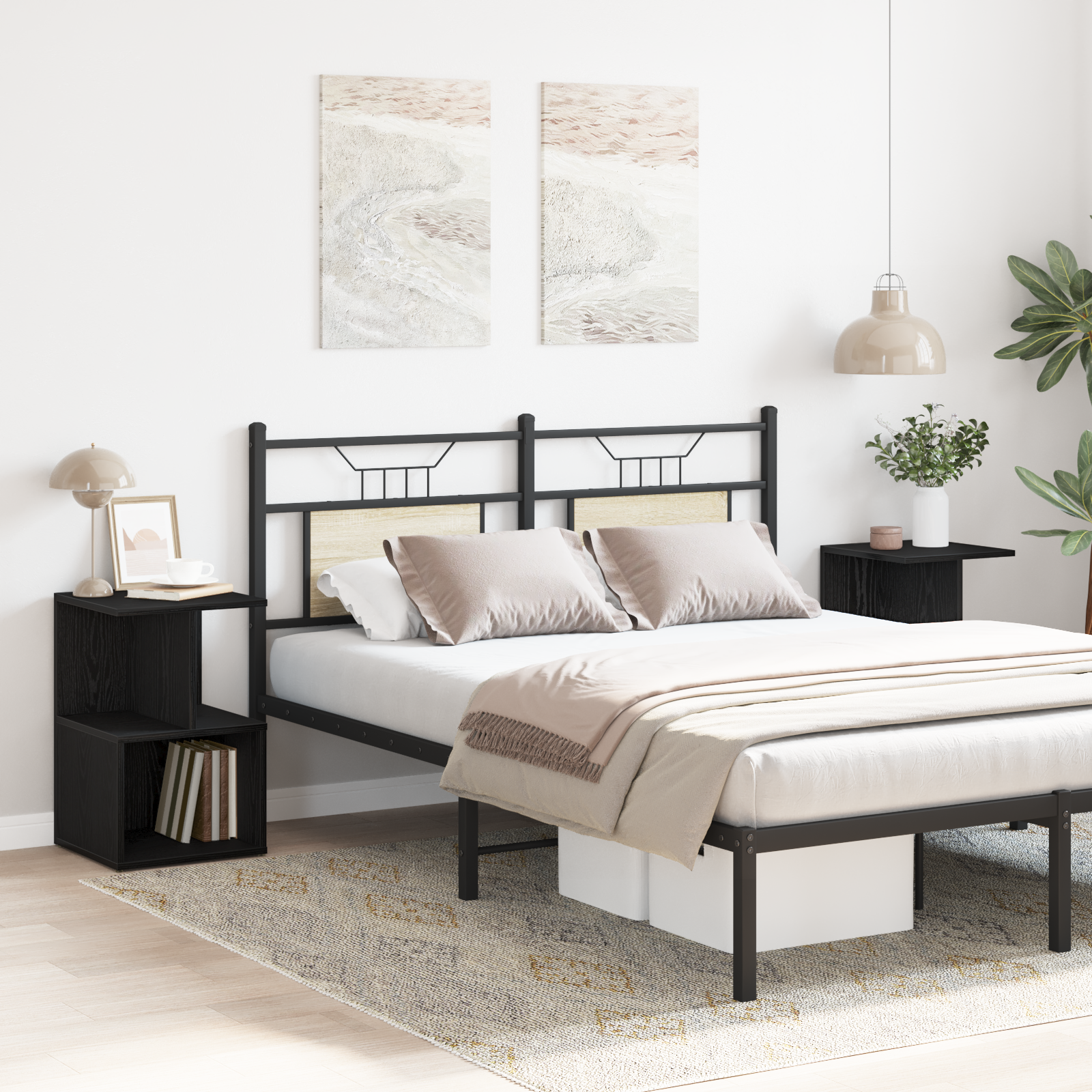 Nightstands 2 pcs Black Oak 35x35x55 cm Engineered Wood - Image 4