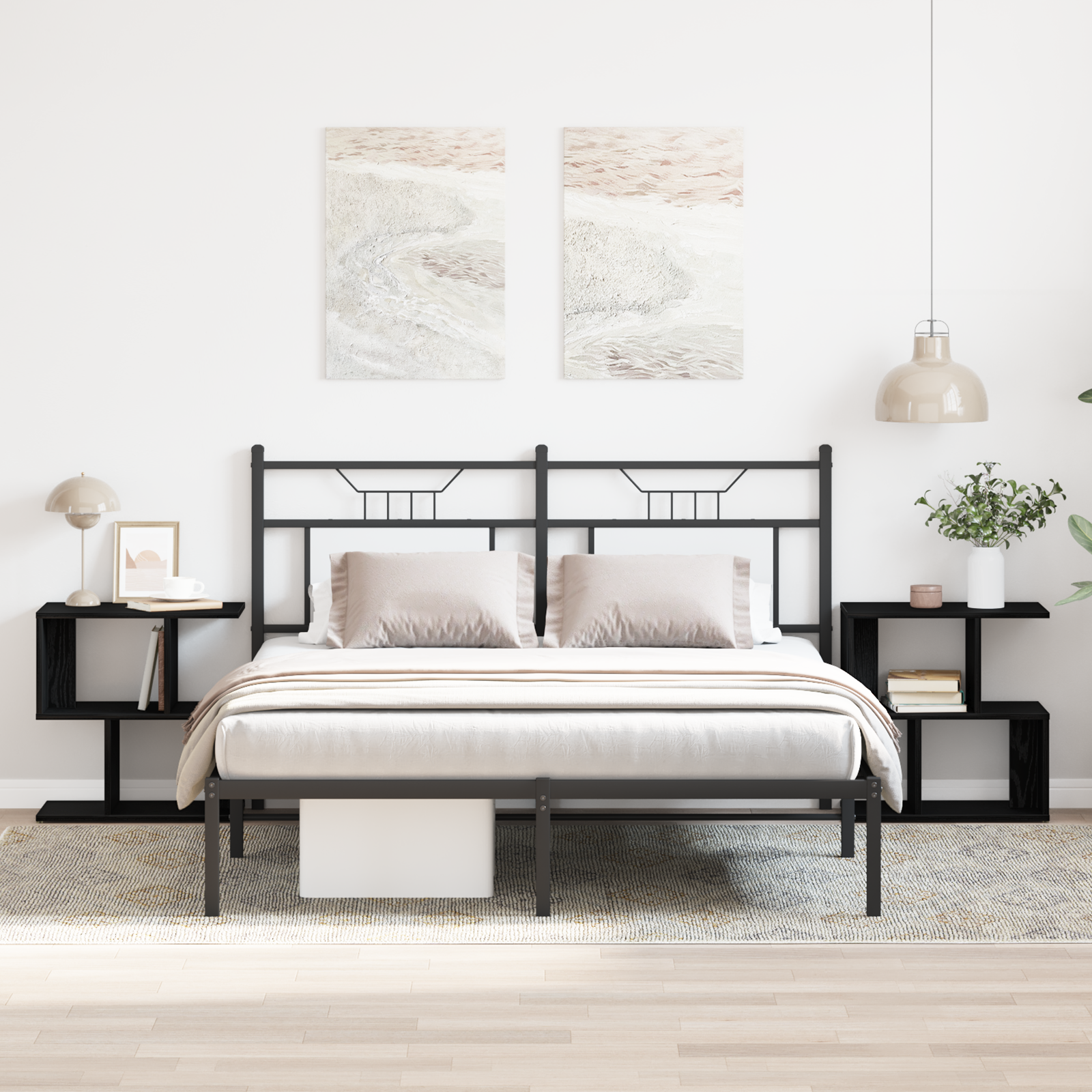 Bedside Cabinet 2 pcs Black Oak 50x30x51,5 cm Engineered Wood