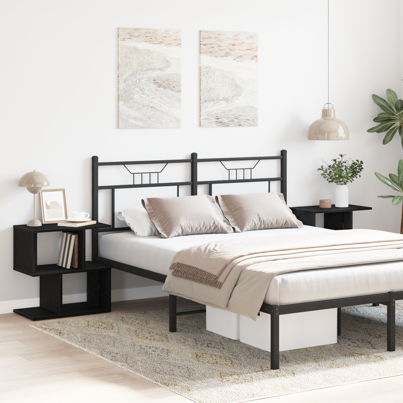 Bedside Cabinet 2 pcs Black Oak 50x30x51,5 cm Engineered Wood - Image 4