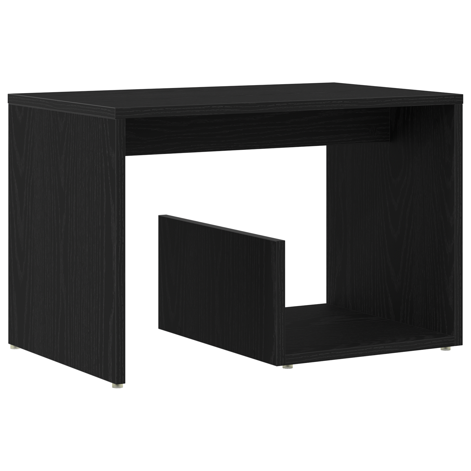 Side Table Black Oak 59x36x38 cm Engineered Wood - Image 2