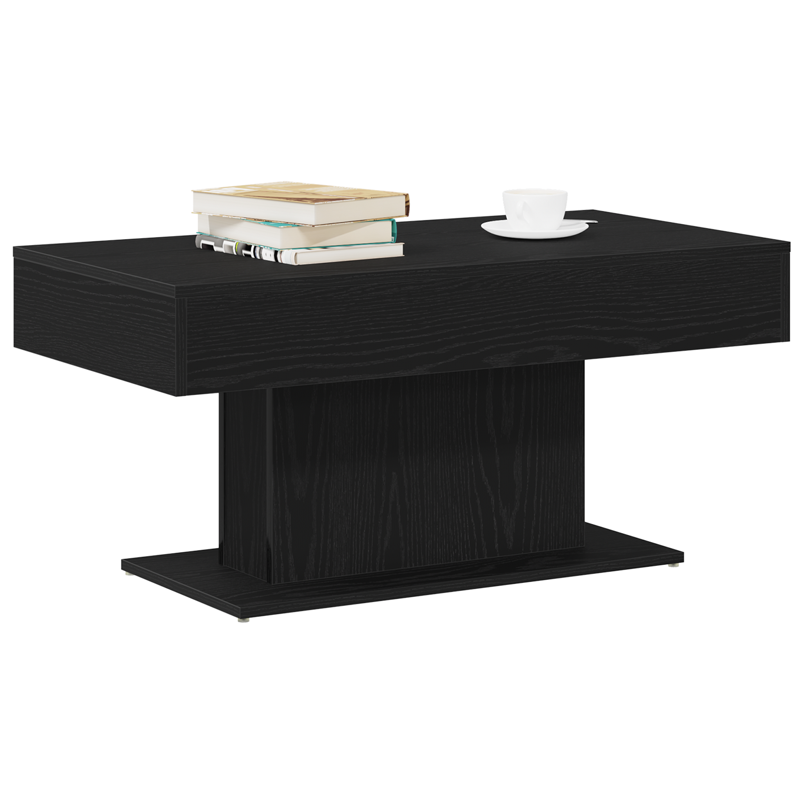 Black Oak Coffee Table - 96x50x45 cm, Made from Engineered Wood - Image 3