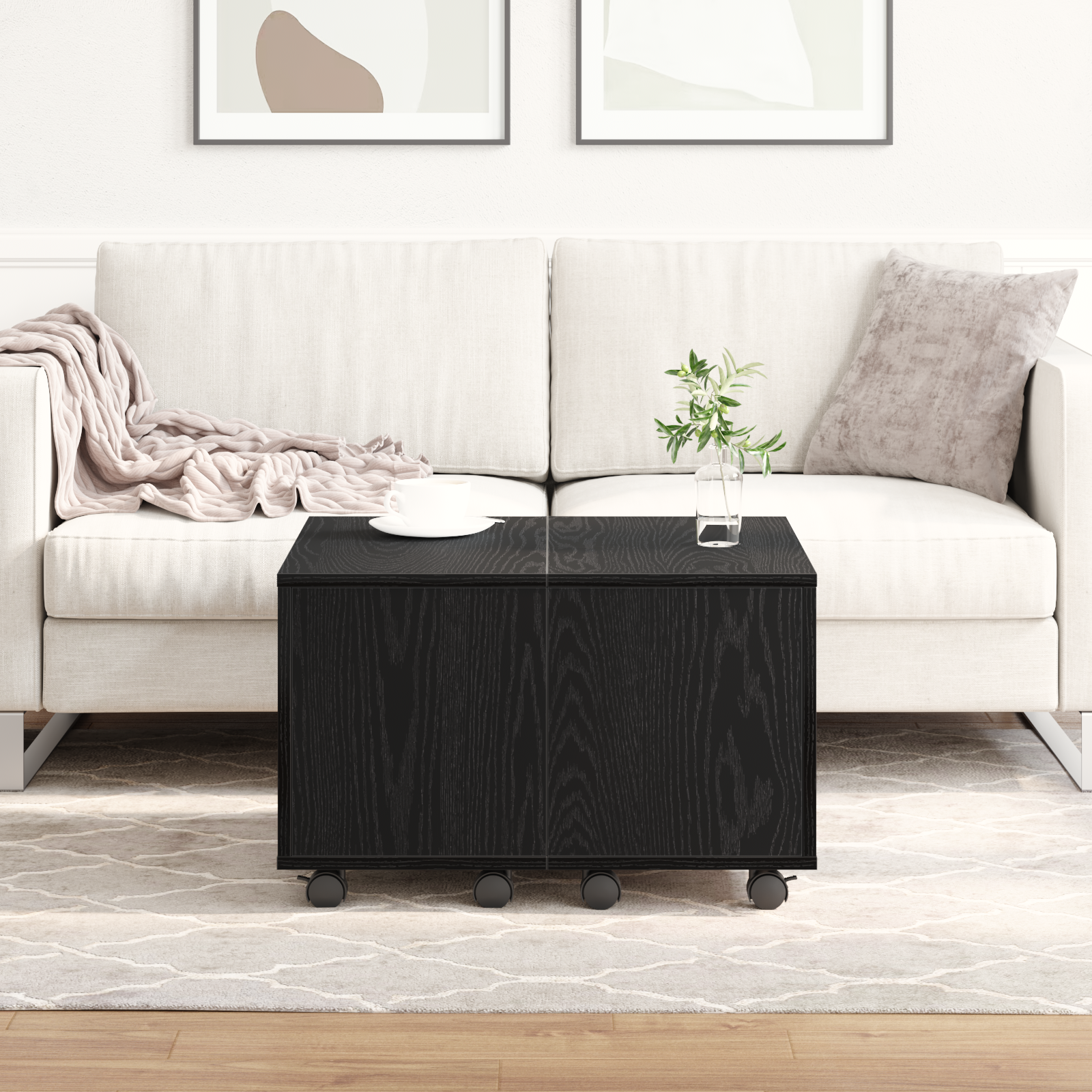 Coffee Table - Black Oak, 60x60x38 cm, Made of Engineered Wood - Image 4