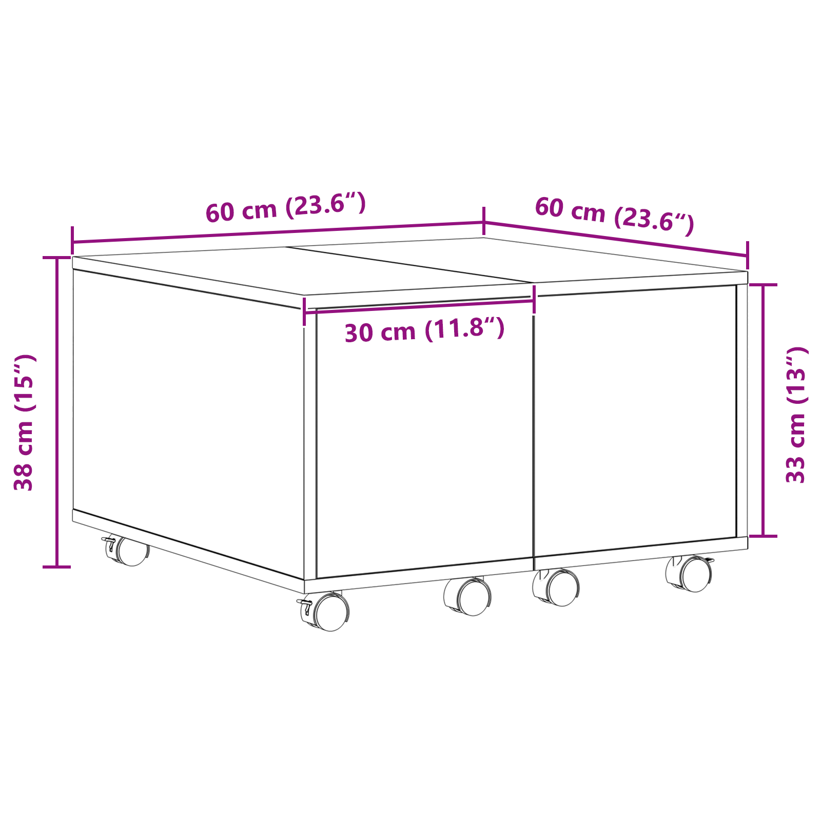 Coffee Table - Black Oak, 60x60x38 cm, Made of Engineered Wood - Image 11