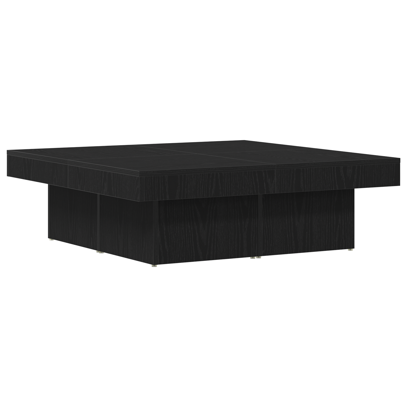 Black Oak Coffee Table 90x90x28 cm Made from Engineered Wood - Image 2