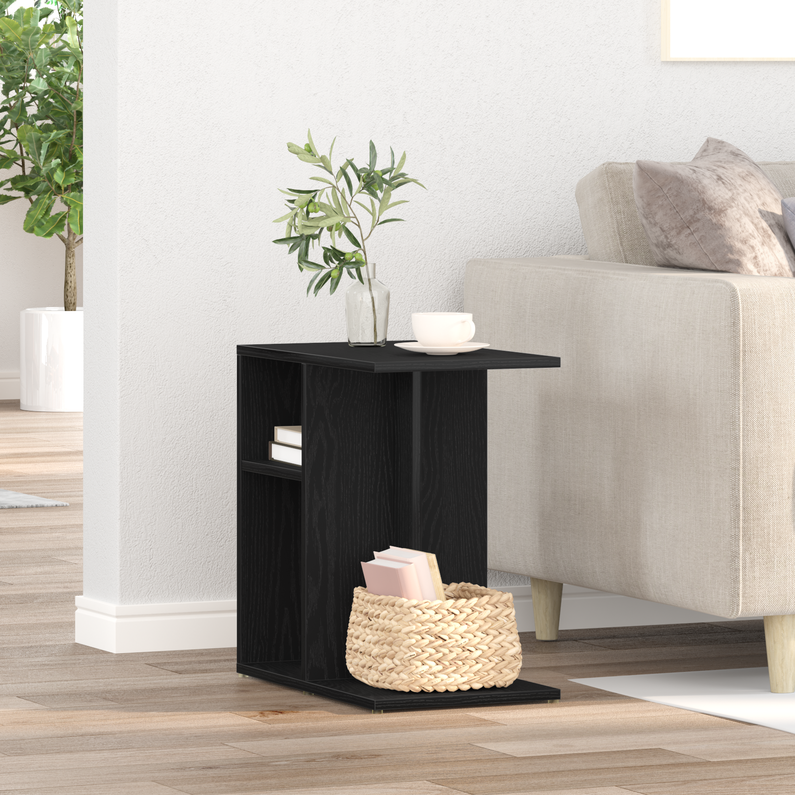 Side Table - Black Oak, 50x30x50 cm, Engineered Wood - Image 4