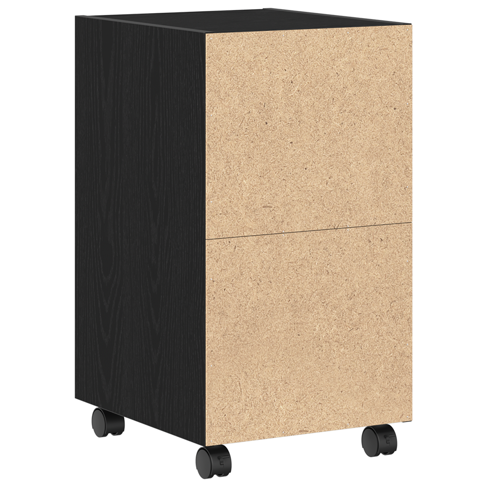 Side Cabinet on Wheels - Black Oak, 33x38x60 cm, Made of Engineered Wood - Image 4