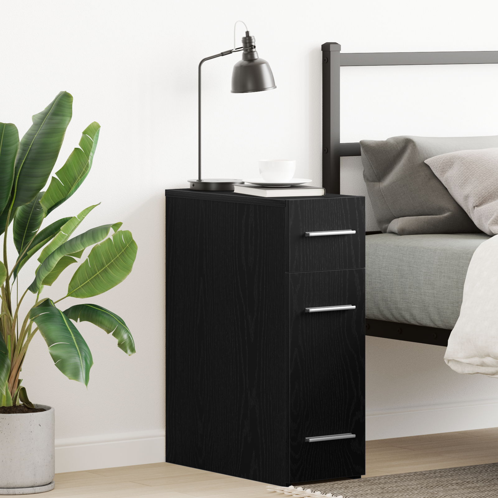 Apothecary Cabinet Black Oak 20x45.5x60 cm Engineered Wood