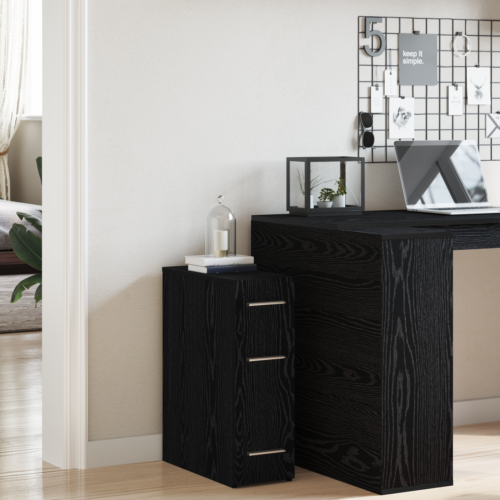 Apothecary Cabinet Black Oak 20x45.5x60 cm Engineered Wood - Image 4