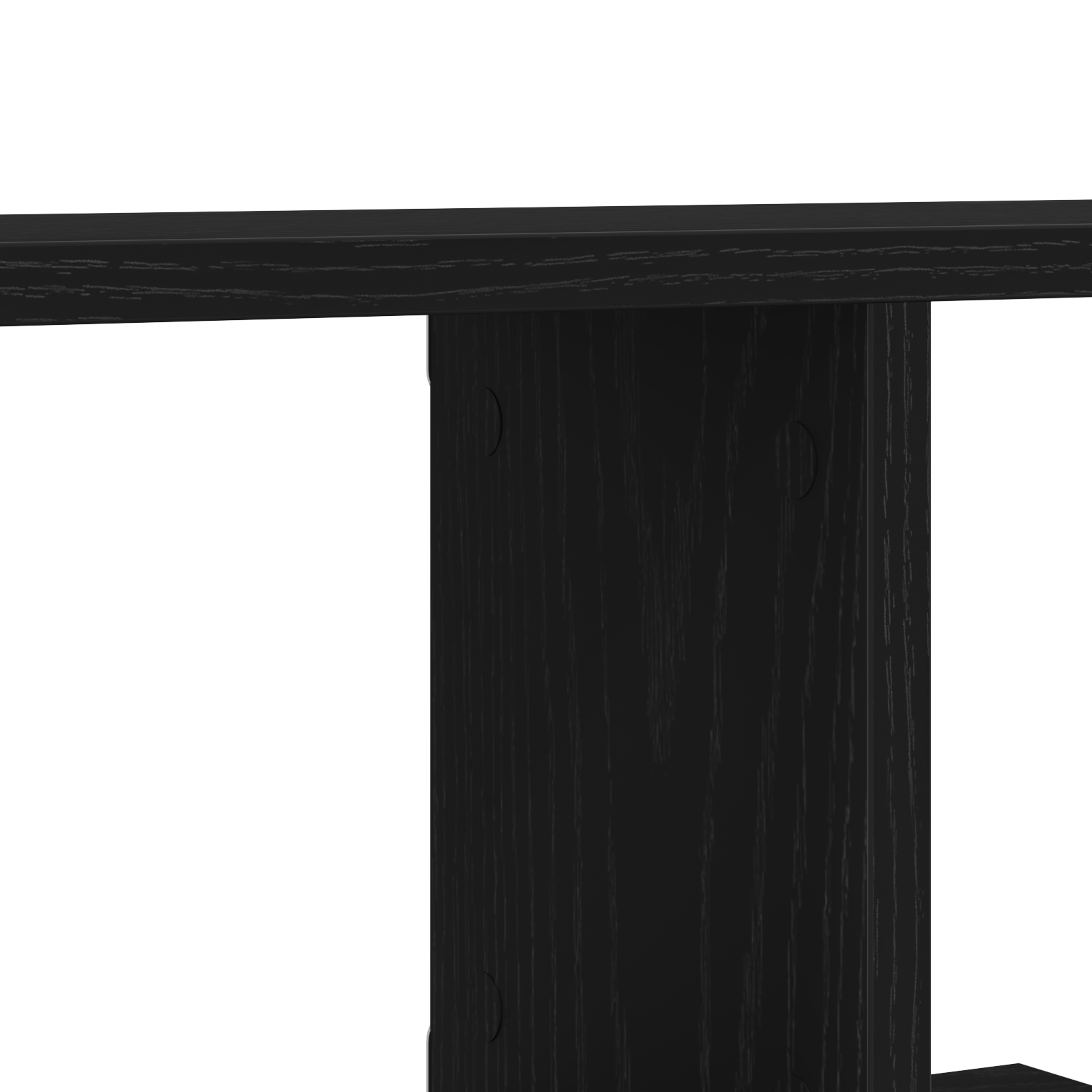 Black Oak Wall-Mounted TV Shelf - 125x18x23 cm, Made from Engineered Wood - Image 8