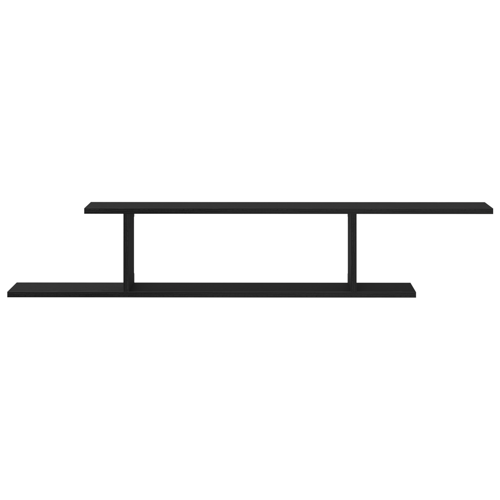 Black Oak Wall-Mounted TV Shelf - 125x18x23 cm, Made from Engineered Wood - Image 6