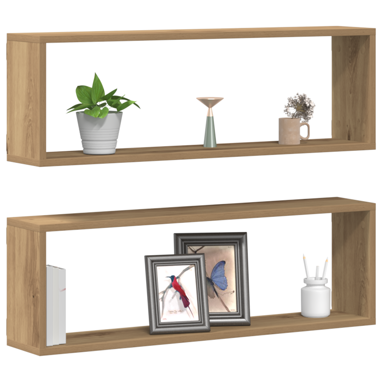Thumbnail - vidaXL Wandregale 2 Stk. Artisan Eiche 80x15x26 cm Holzwerkstoff