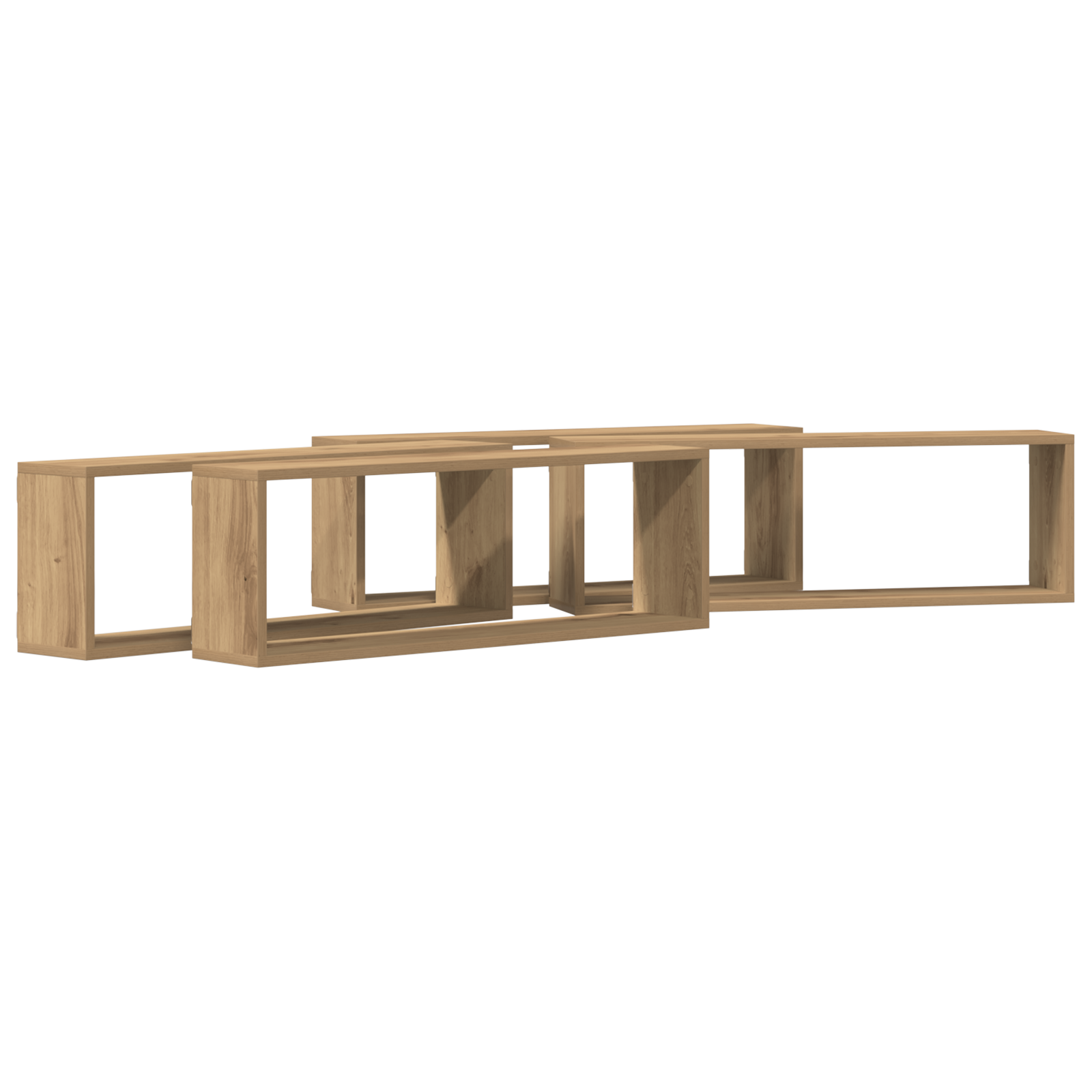Wall Shelf Set of 4 Artisan oak Engineered wood 80 x 15 x 26 cm - Image 2