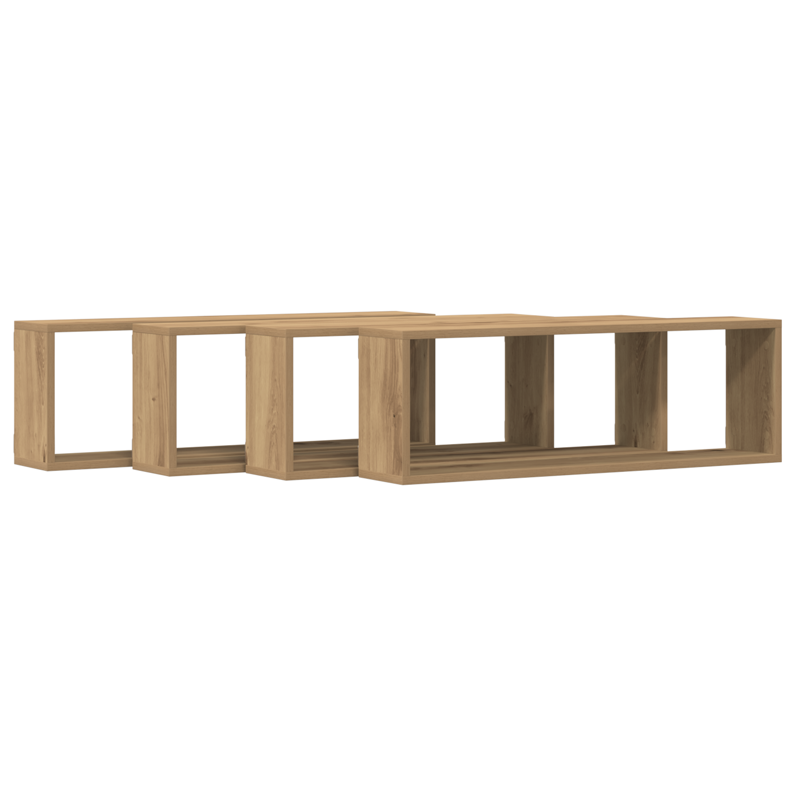 Wall Shelf Set of 4 Artisan oak Engineered wood 80 x 15 x 26 cm - Image 5