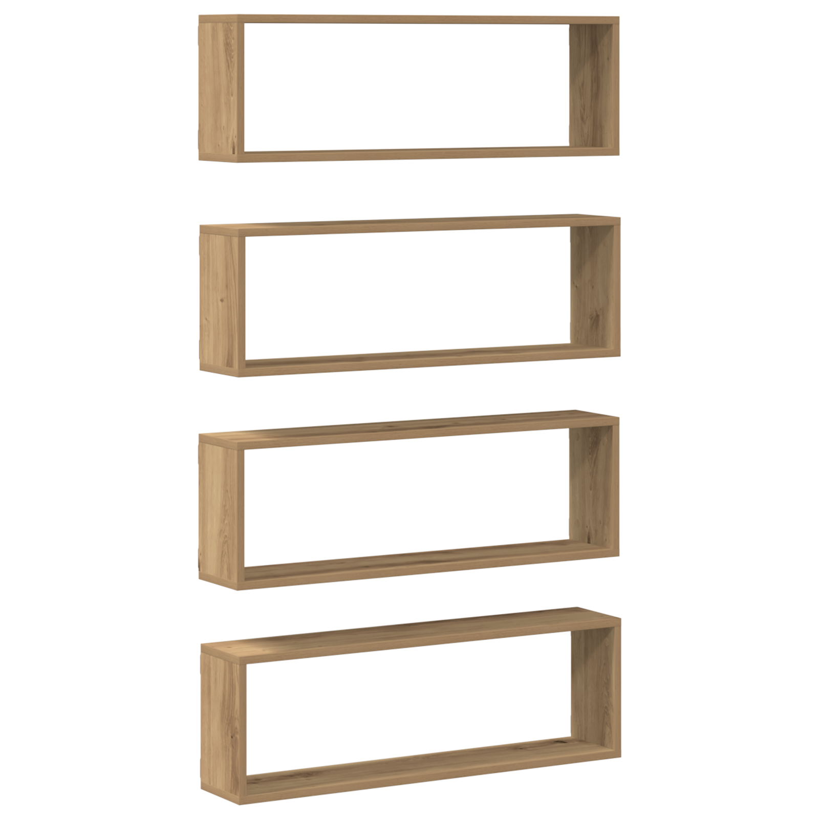 Wall Shelf Set of 4 Artisan oak Engineered wood 80 x 15 x 26 cm - Image 6