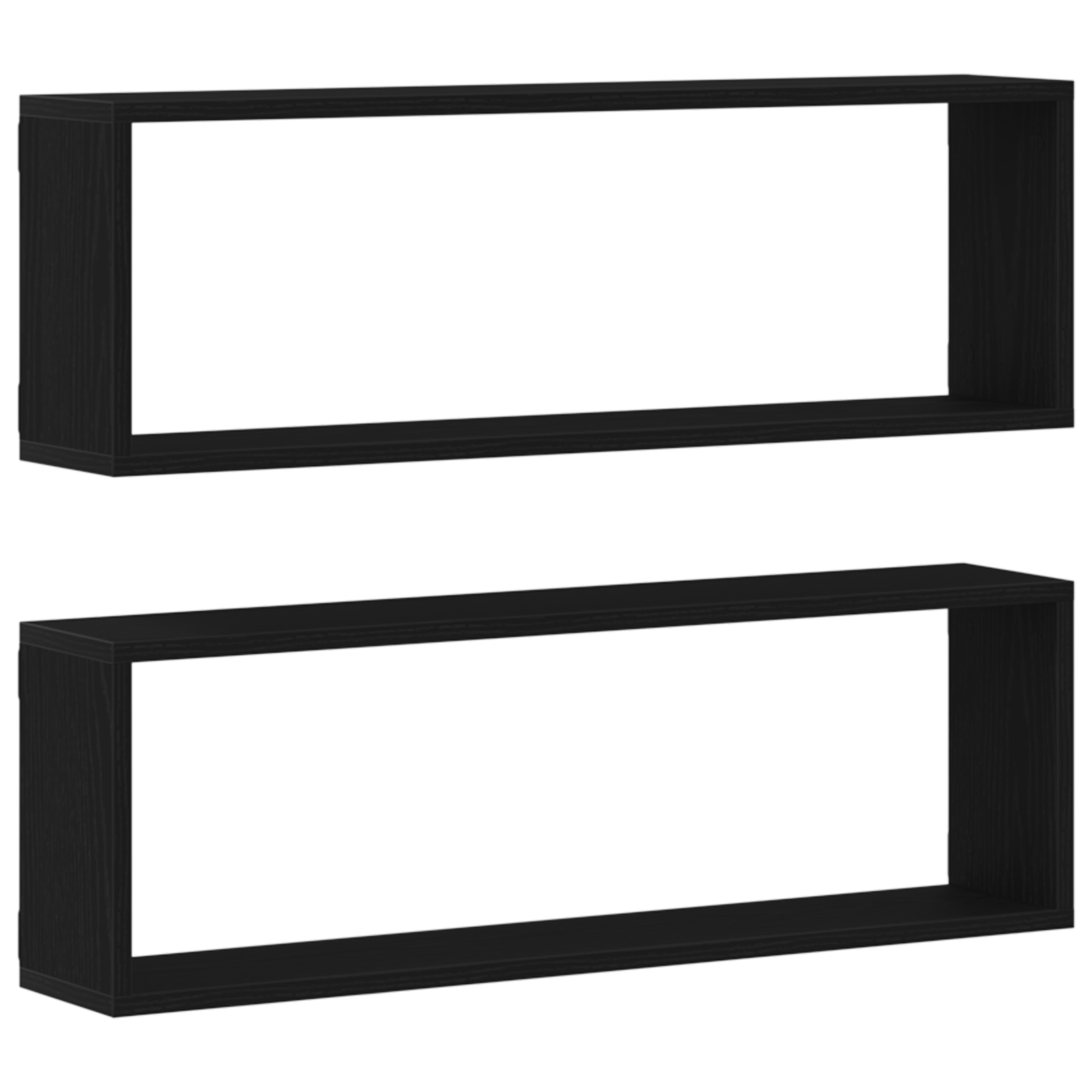 Wall Shelves - Set of 2, Black Oak, 80x15x26 cm, Made from Engineered Wood - Image 2