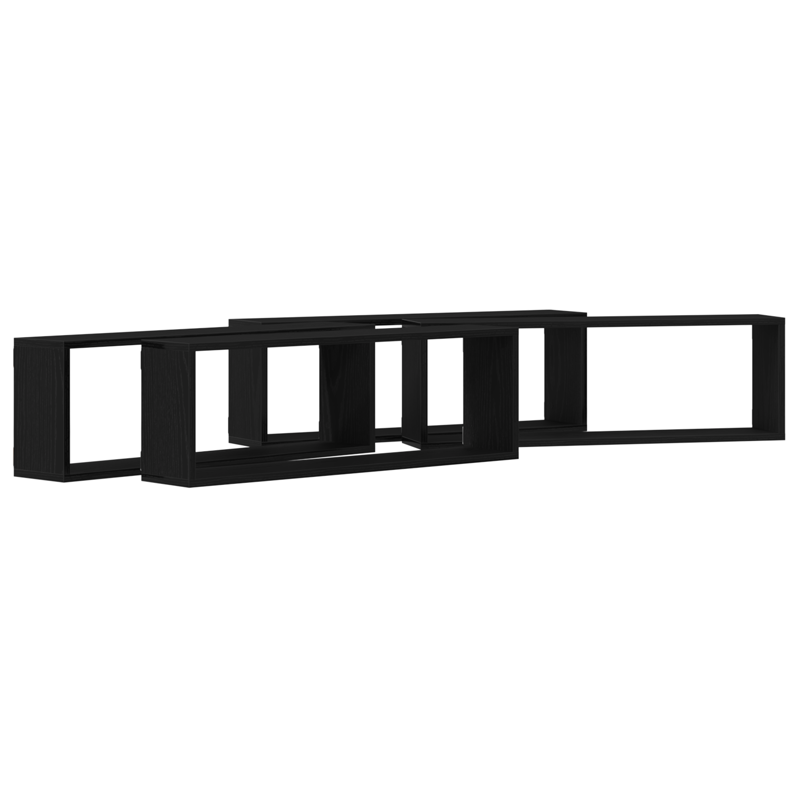 Wall Shelves - Set of 4, Black Oak, 80x15x26 cm, Made from Engineered Wood - Image 2