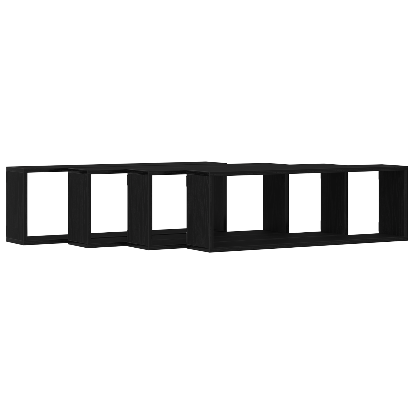 Wall Shelves - Set of 4, Black Oak, 80x15x26 cm, Made from Engineered Wood - Image 5