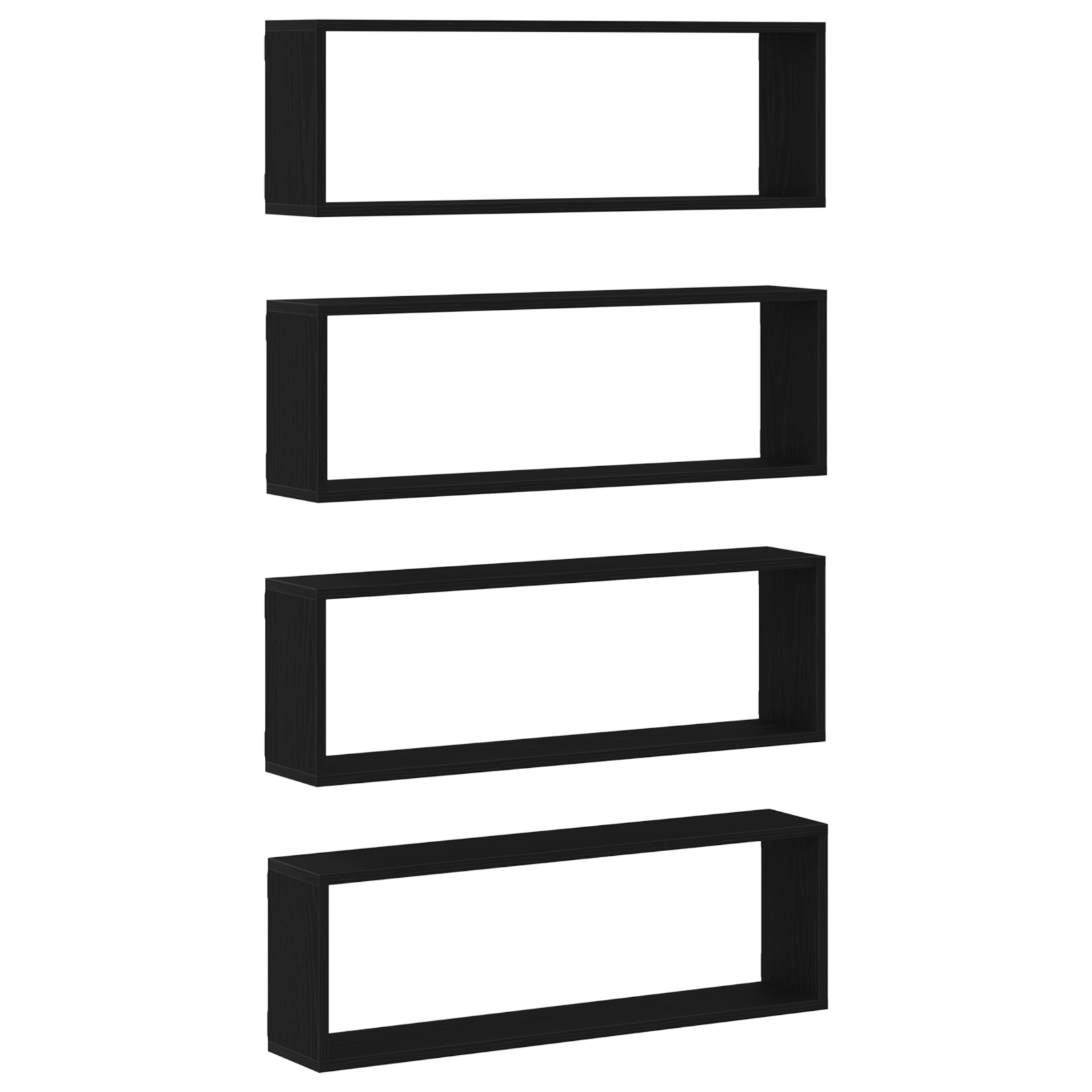 Wall Shelves - Set of 4, Black Oak, 80x15x26 cm, Made from Engineered Wood - Image 6