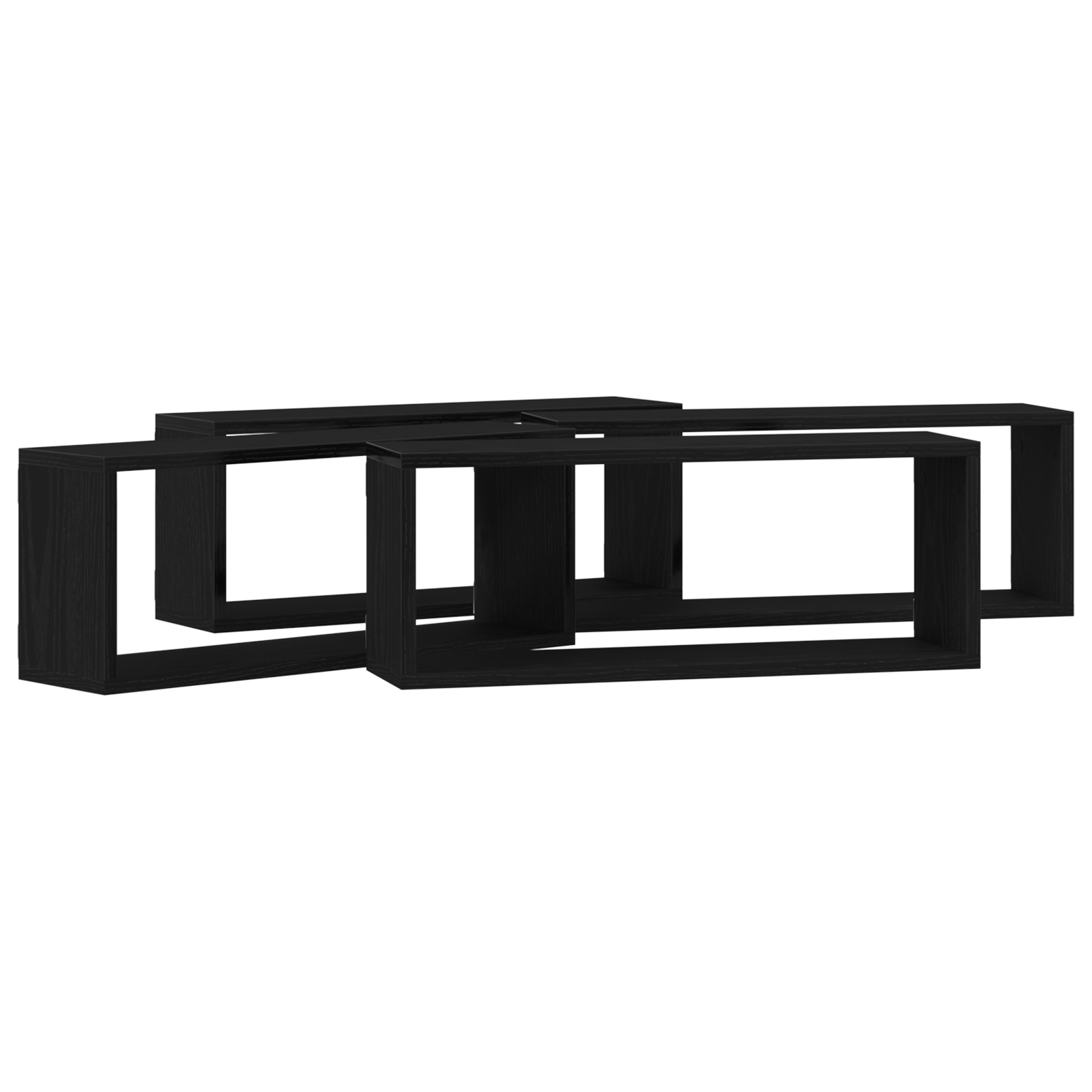 Wall Shelves Set of 4 - Black Oak - 60x15x23 cm - Made from Engineered Wood - Image 5