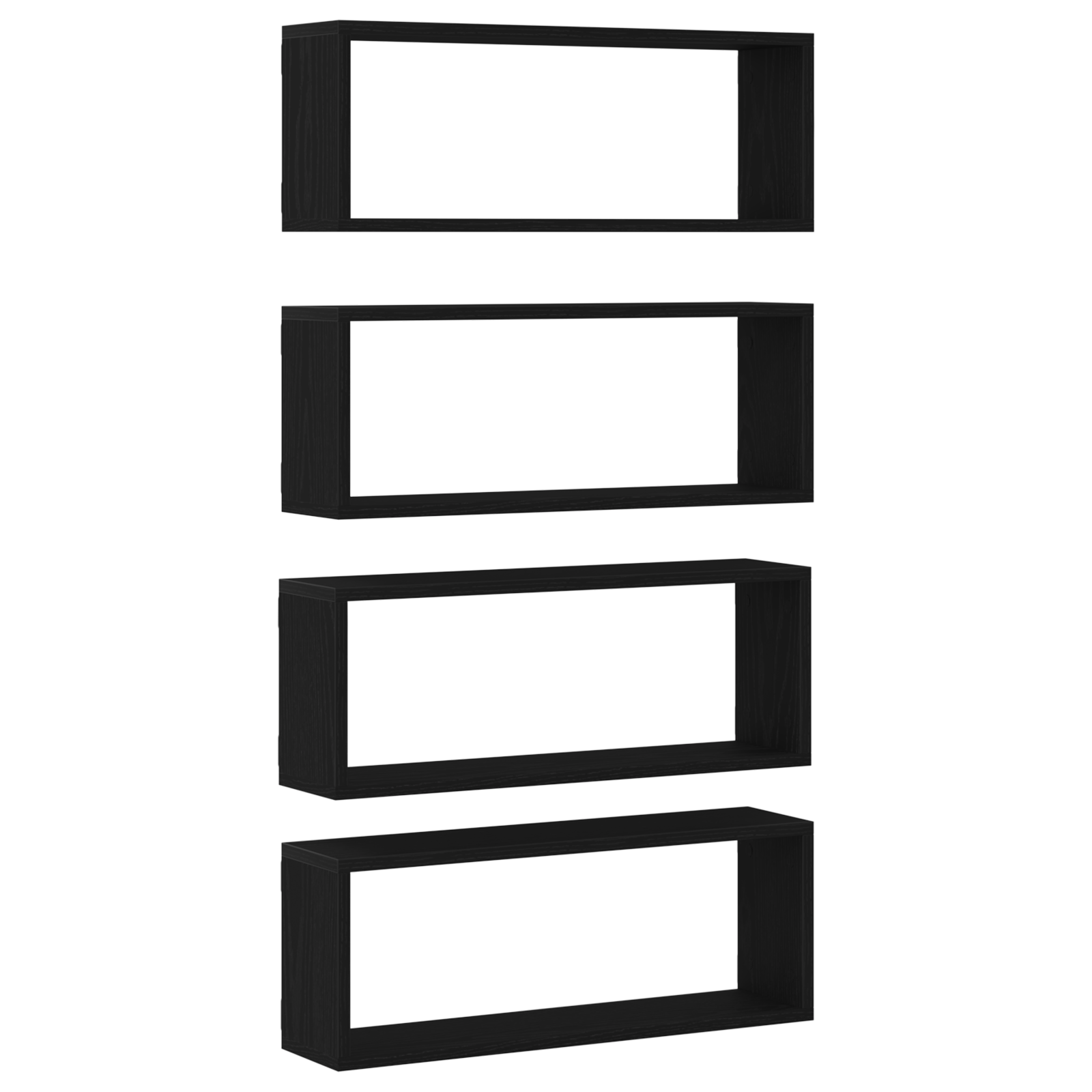Wall Shelves Set of 4 - Black Oak - 60x15x23 cm - Made from Engineered Wood - Image 6
