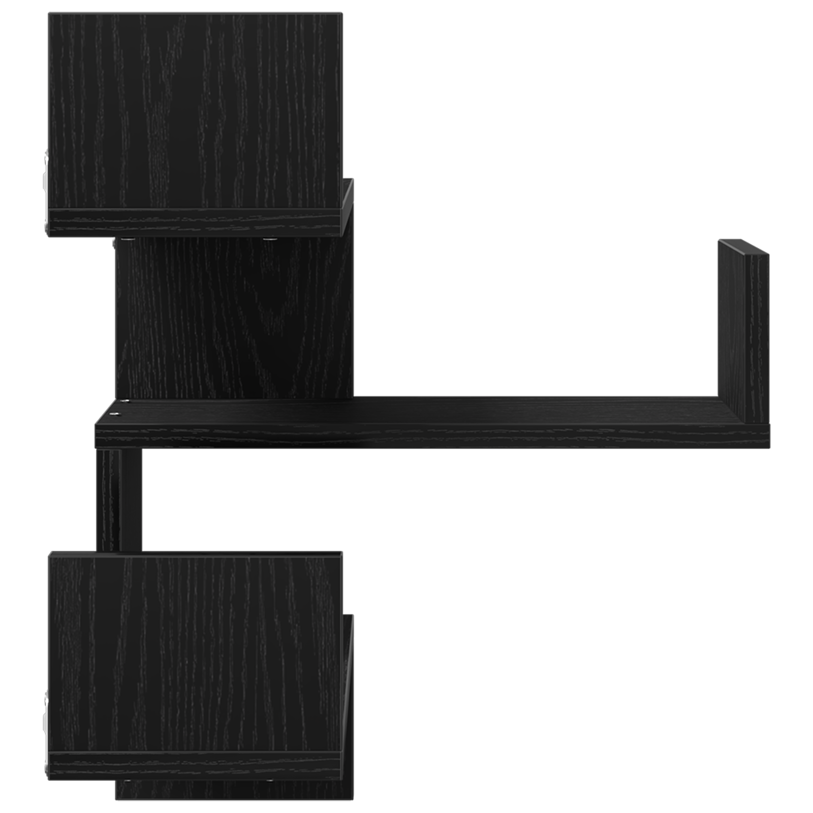 Black Oak Corner Wall Shelf - 40 x 40 x 49.5 cm, Made from Engineered Wood - Image 6
