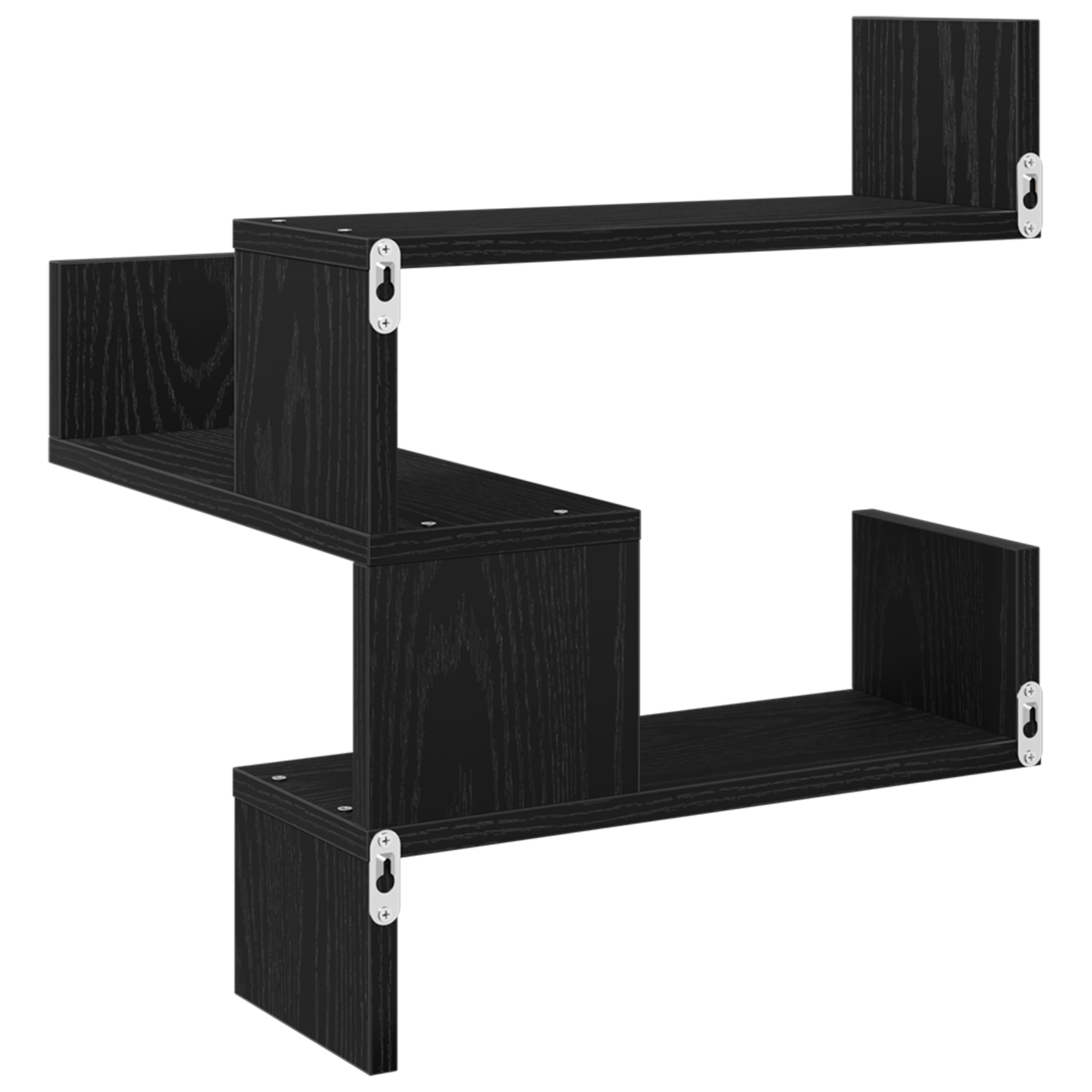 Wall Shelves 2 pcs Black Oak 40x40x49.5 cm Engineered Wood - Image 5