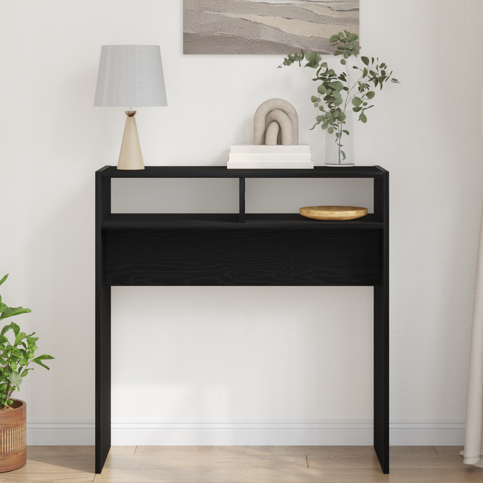 Black Oak Console Table - 78x30x80 cm - Made from Engineered Wood - Image 4