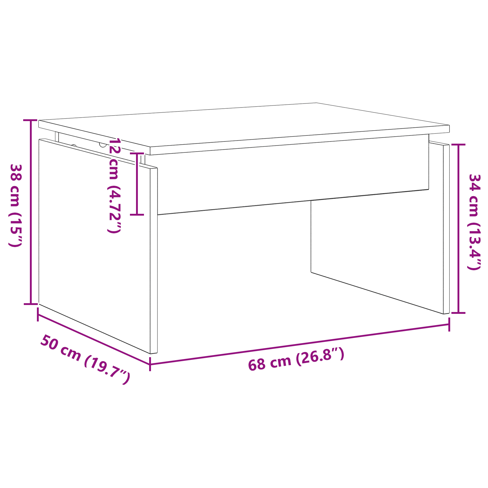 Black Oak Coffee Table 68x38x50 cm Made from Engineered Wood - Image 9