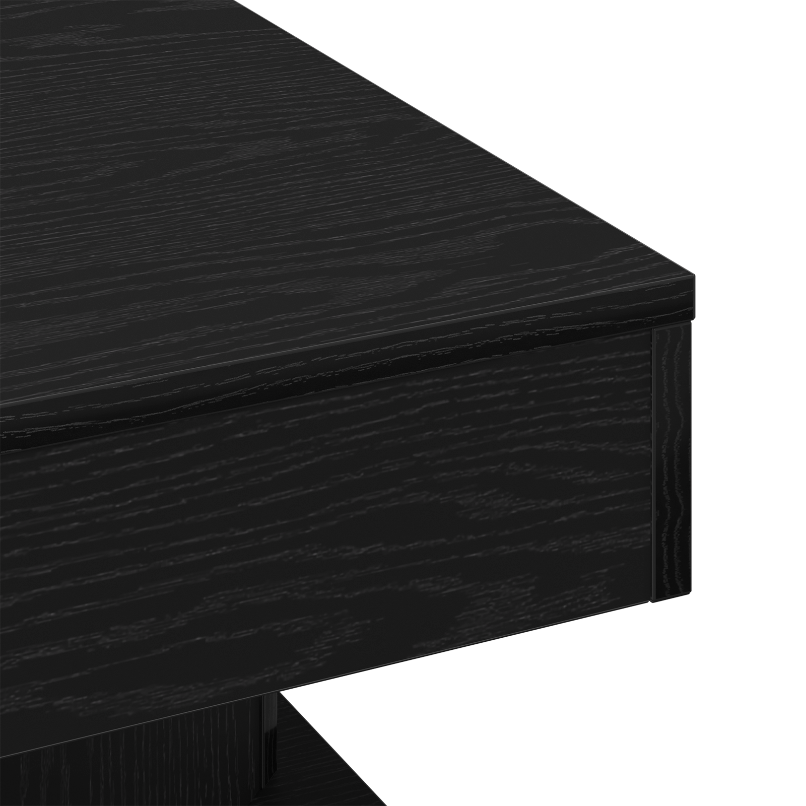 Black Oak Coffee Table - 57x57x30 cm - Engineered Wood - Image 8