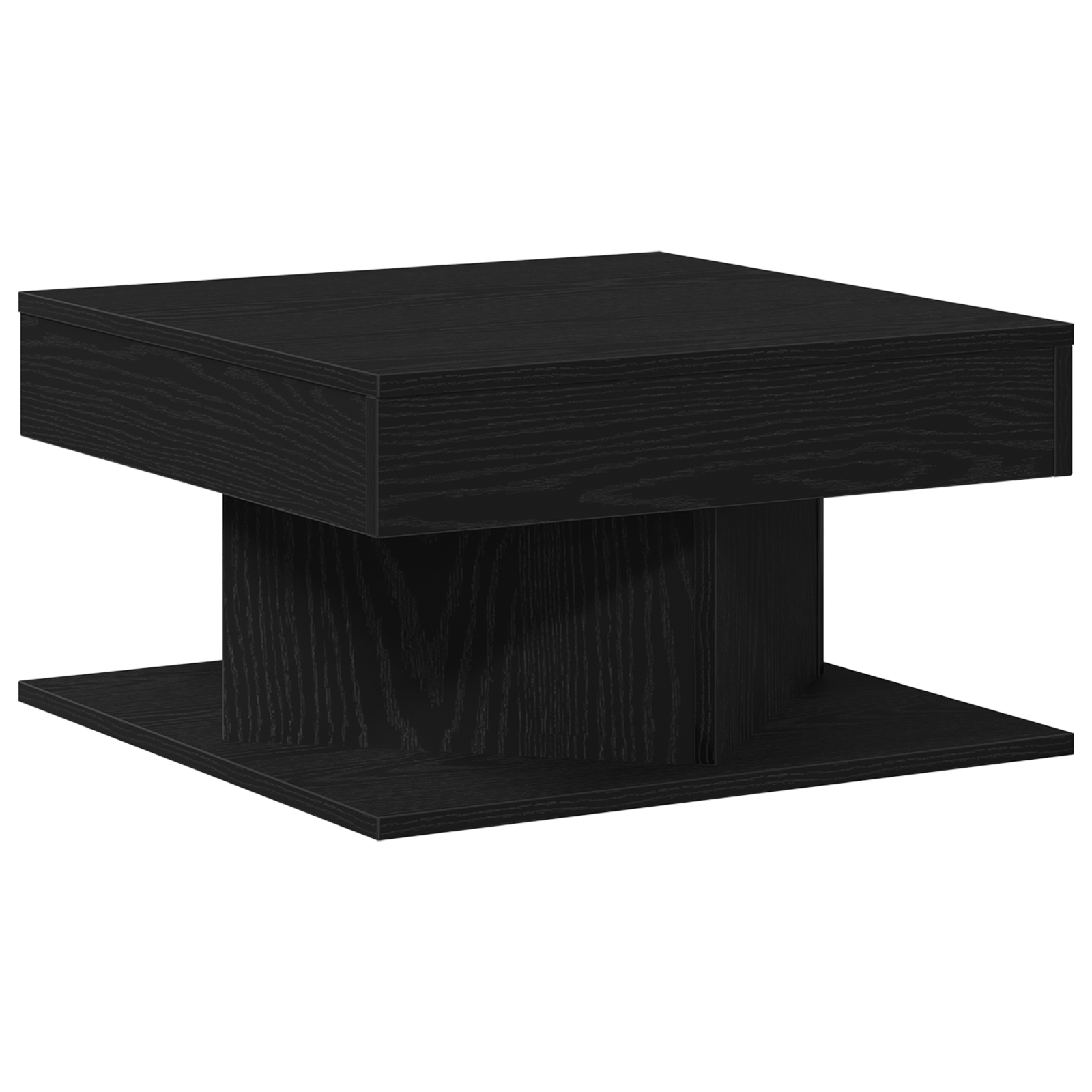 Black Oak Coffee Table - 57x57x30 cm - Engineered Wood - Image 2