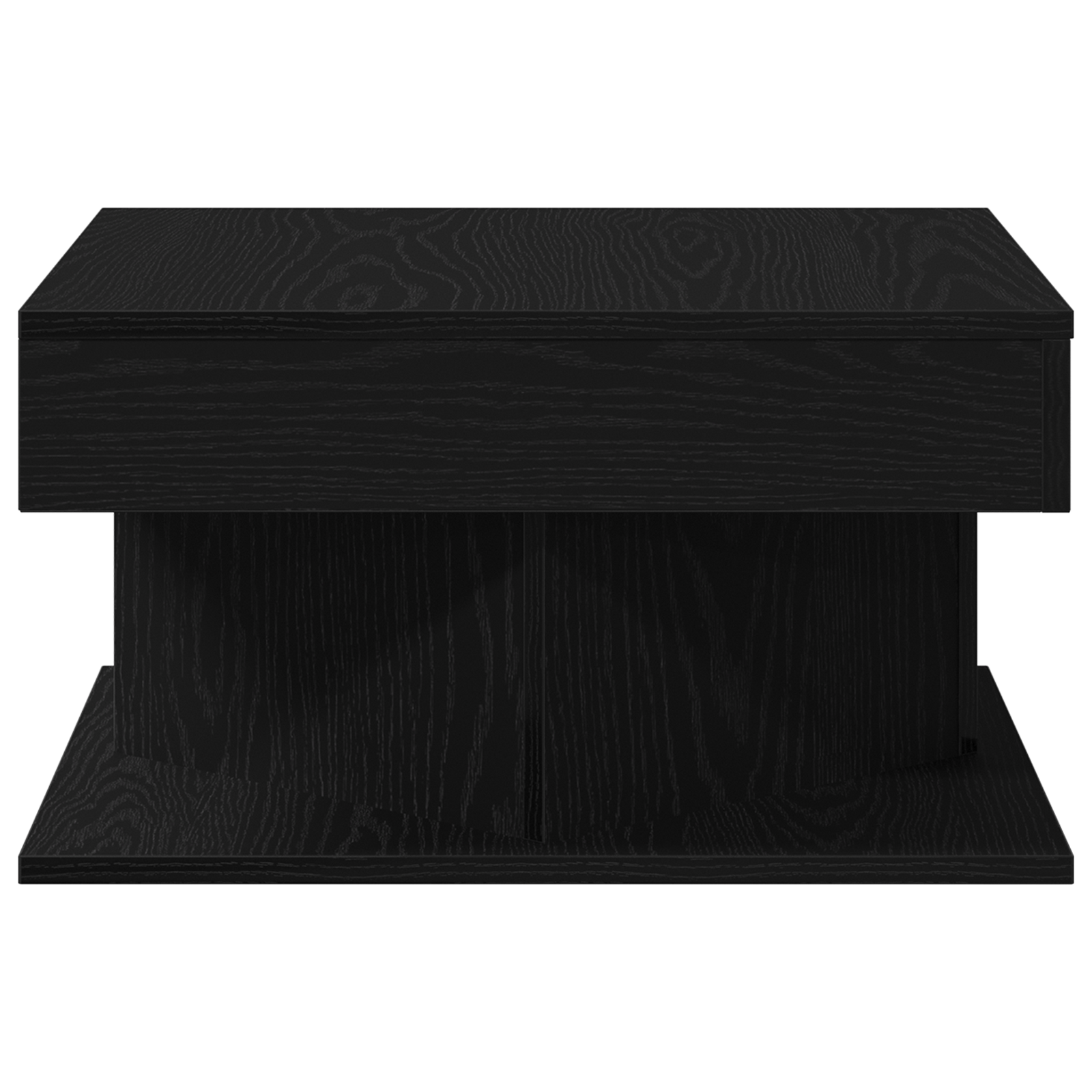 Black Oak Coffee Table - 57x57x30 cm - Engineered Wood - Image 7