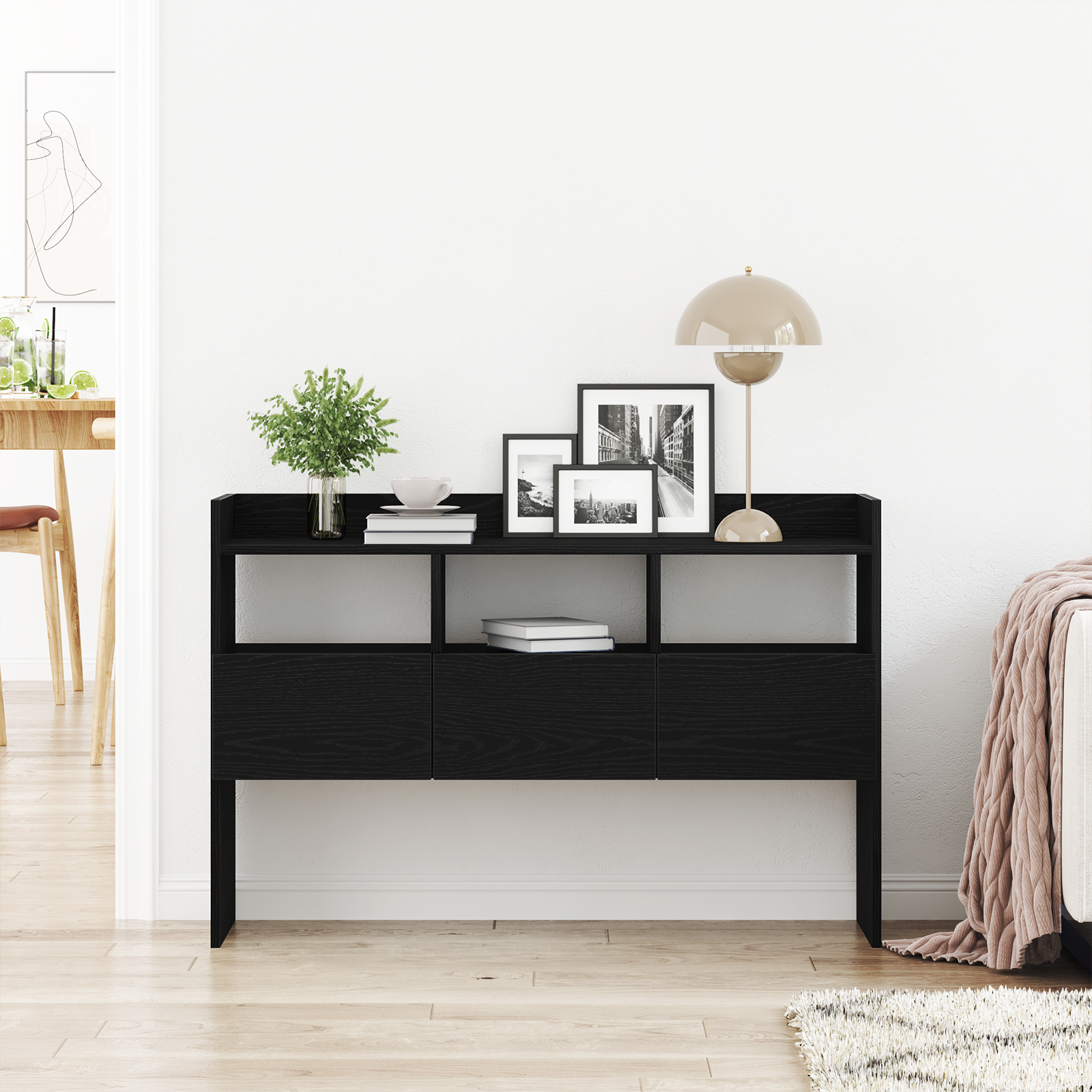Black Oak Sideboard 105x30x70 cm Made from Engineered Wood - Image 4