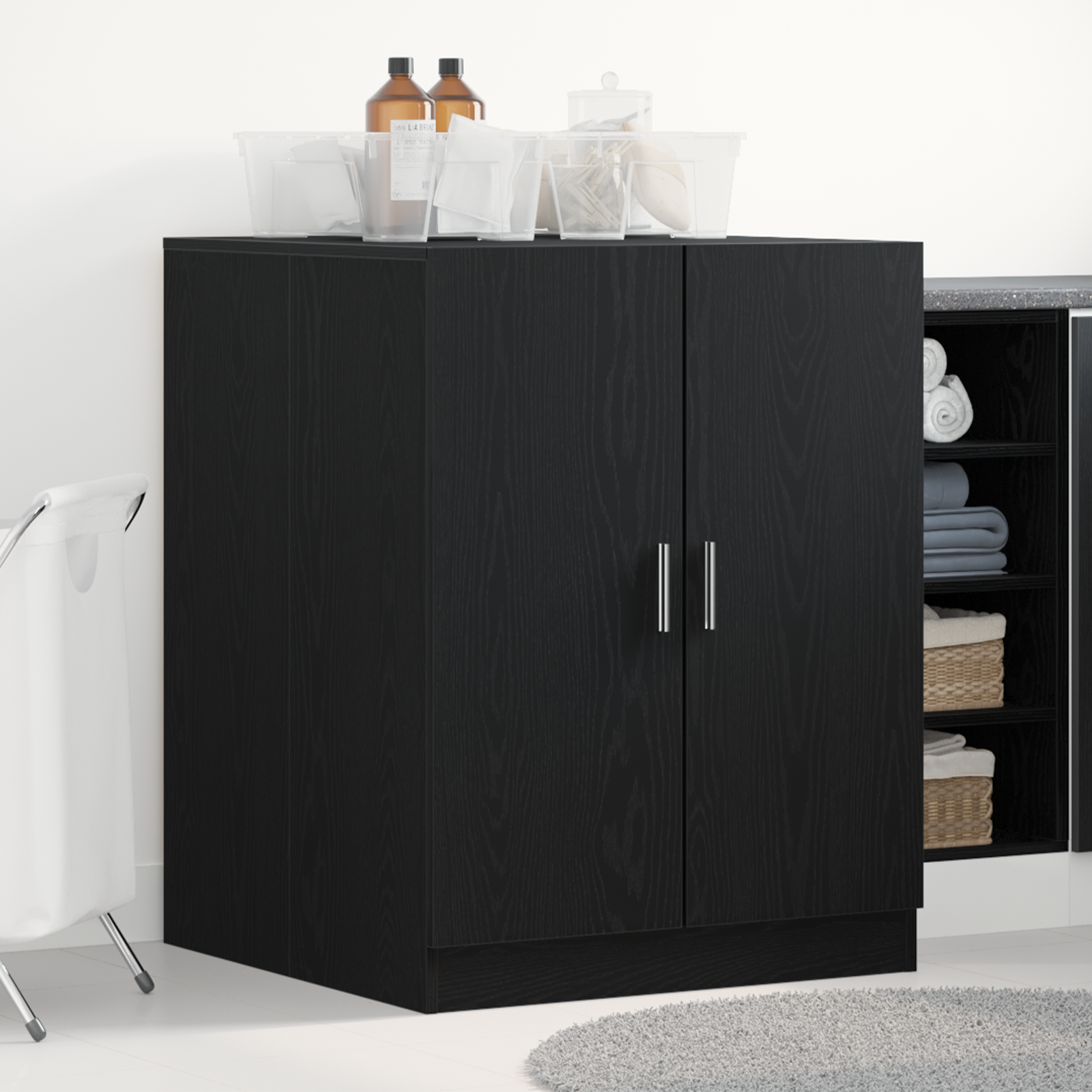 Afwasmachinekast Zwart Eiken 70,5×71,5×91,5 cm Bewerkt Hout