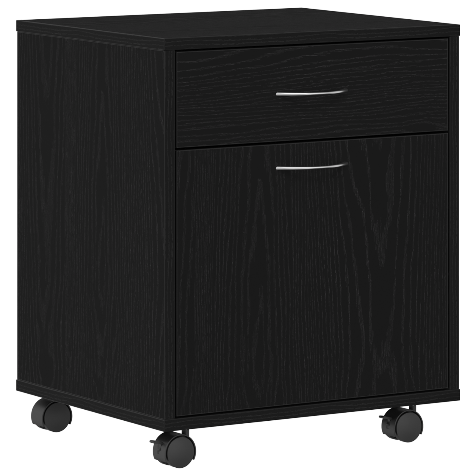 Rolling Cabinet in Black Oak, 45x38x54 cm, Made of Engineered Wood - Image 2