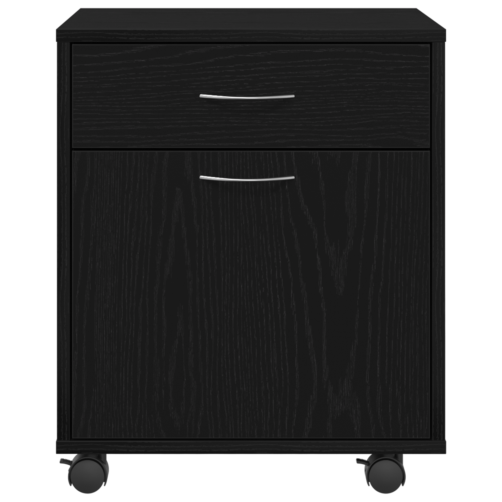 Rolling Cabinet in Black Oak, 45x38x54 cm, Made of Engineered Wood - Image 7