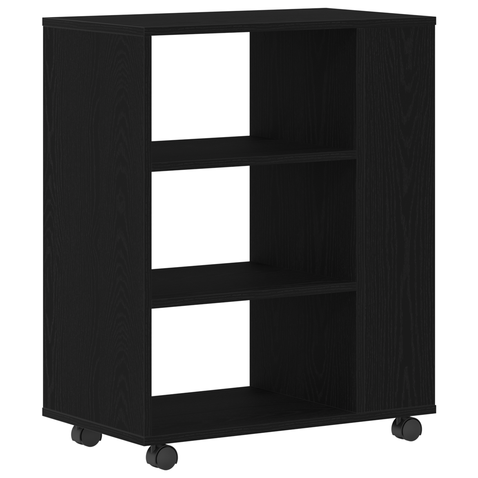 Rolling Cabinet in Black Oak, 60x35x75 cm, Made of Engineered Wood - Image 5