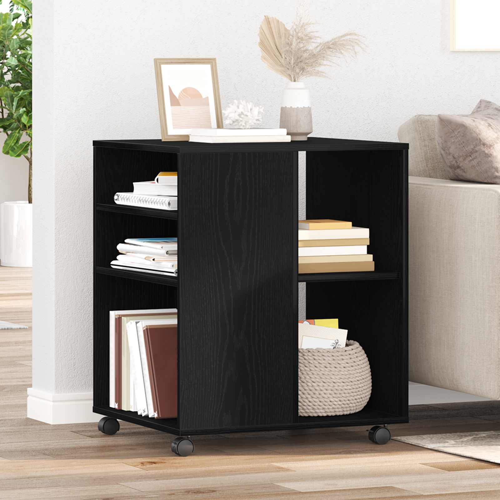 Storage Cabinet Black Oak 60x53x72,5 cm Engineered Wood