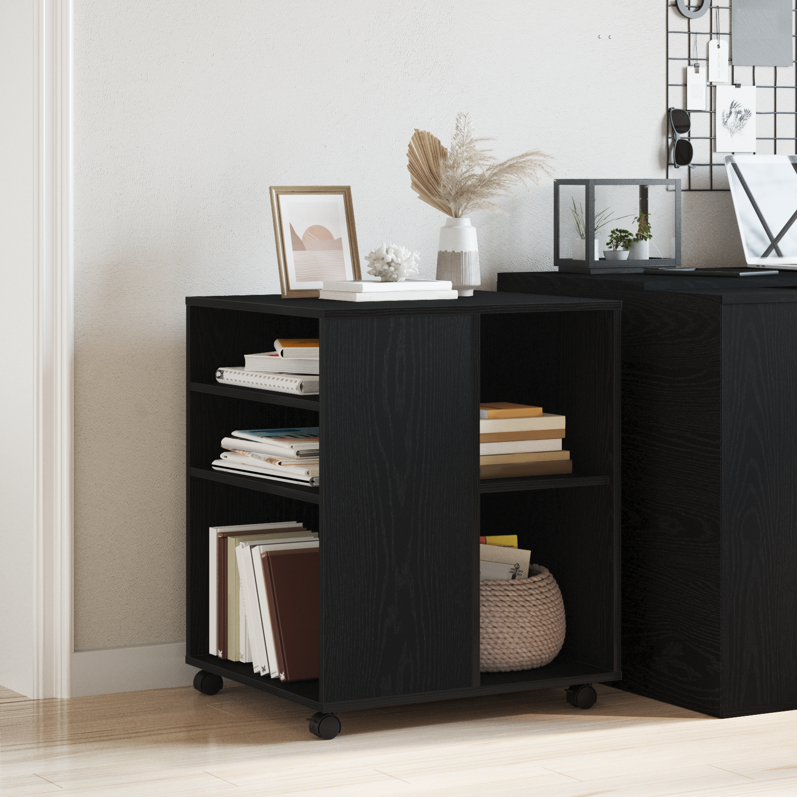 Storage Cabinet Black Oak 60x53x72,5 cm Engineered Wood - Image 4