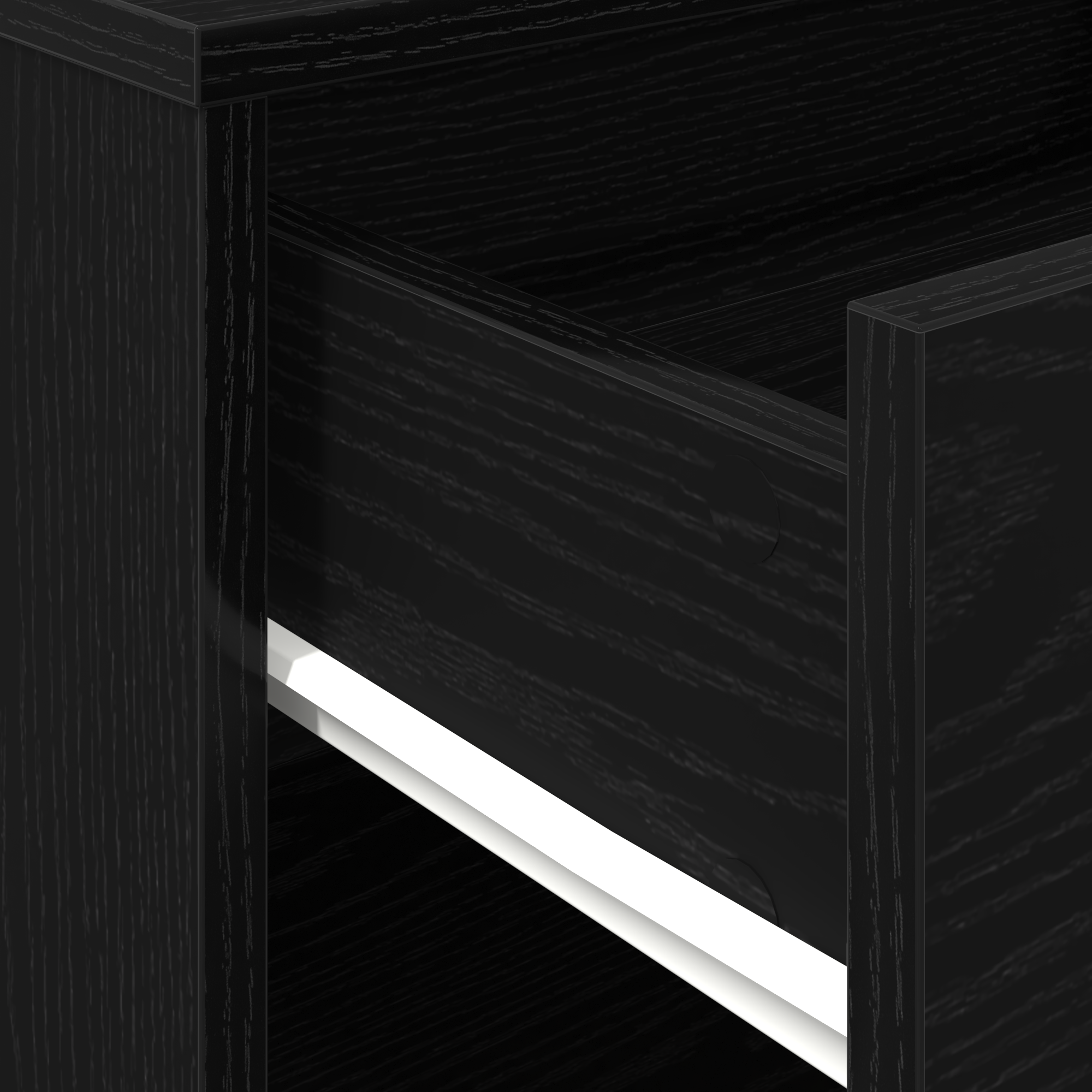 Rolling Cabinet in Black Oak - 46x36x59 cm Made of Engineered Wood - Image 9