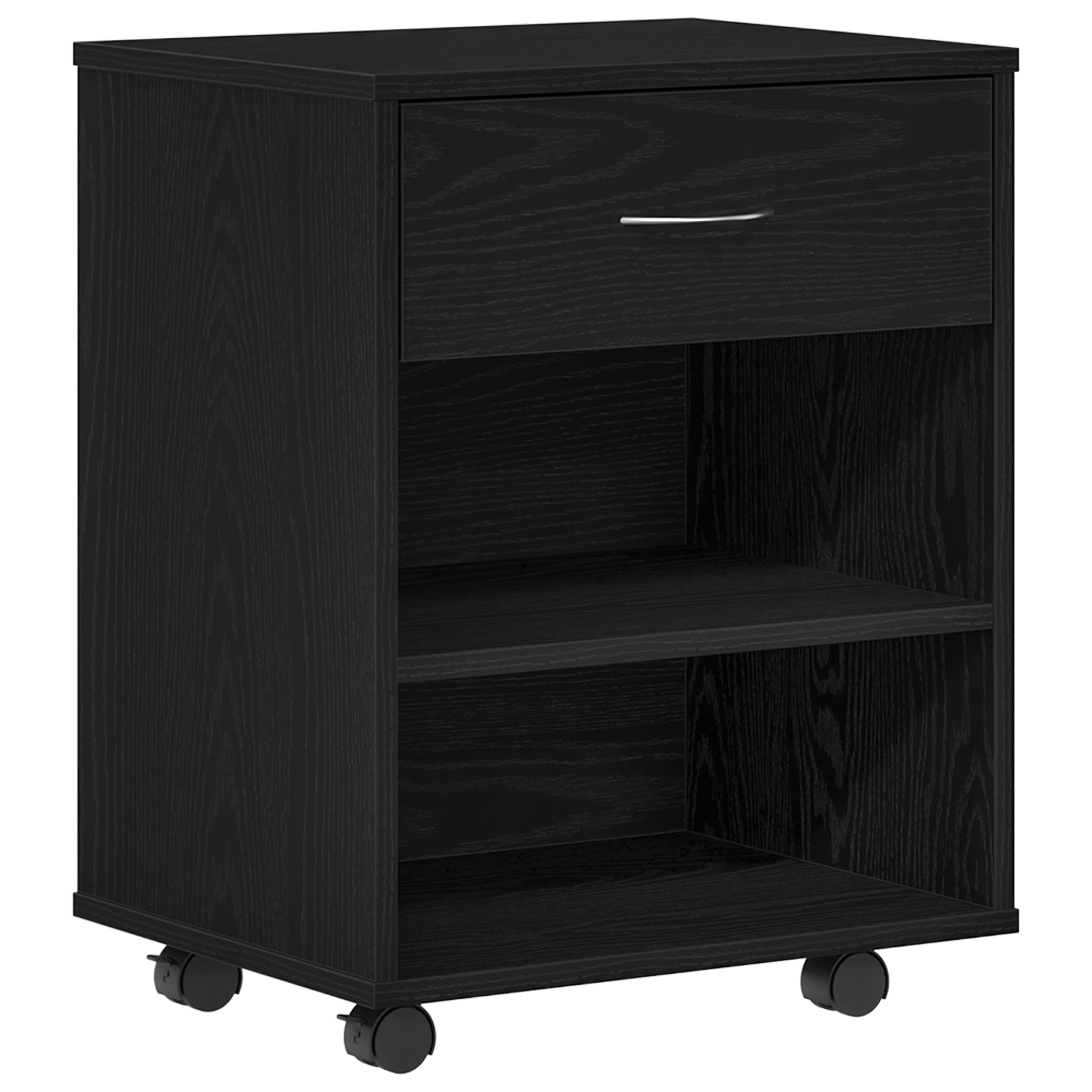 Rolling Cabinet in Black Oak - 46x36x59 cm Made of Engineered Wood - Image 2