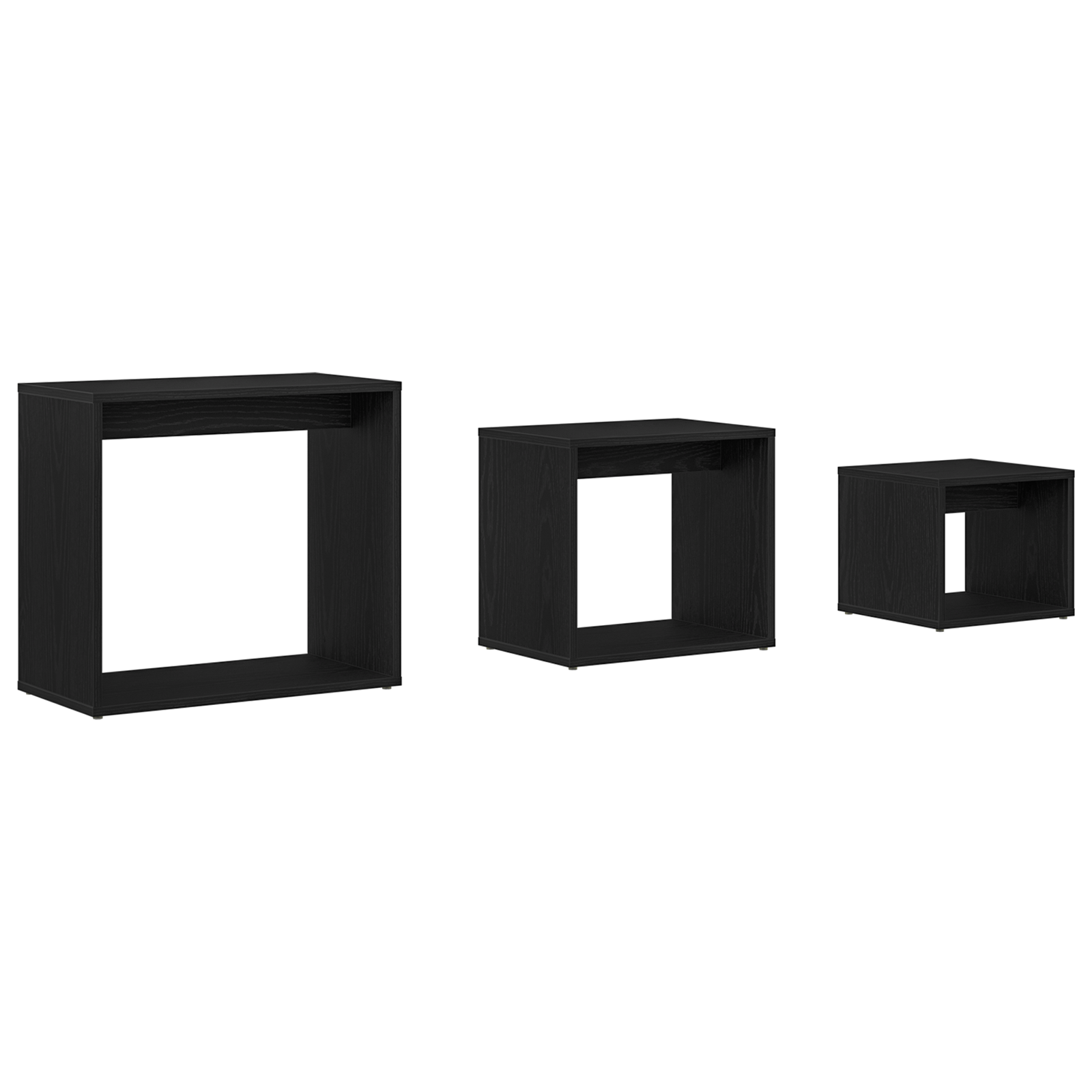 Nesting Tables Set of 3 - Black Oak Engineered Wood - Image 6