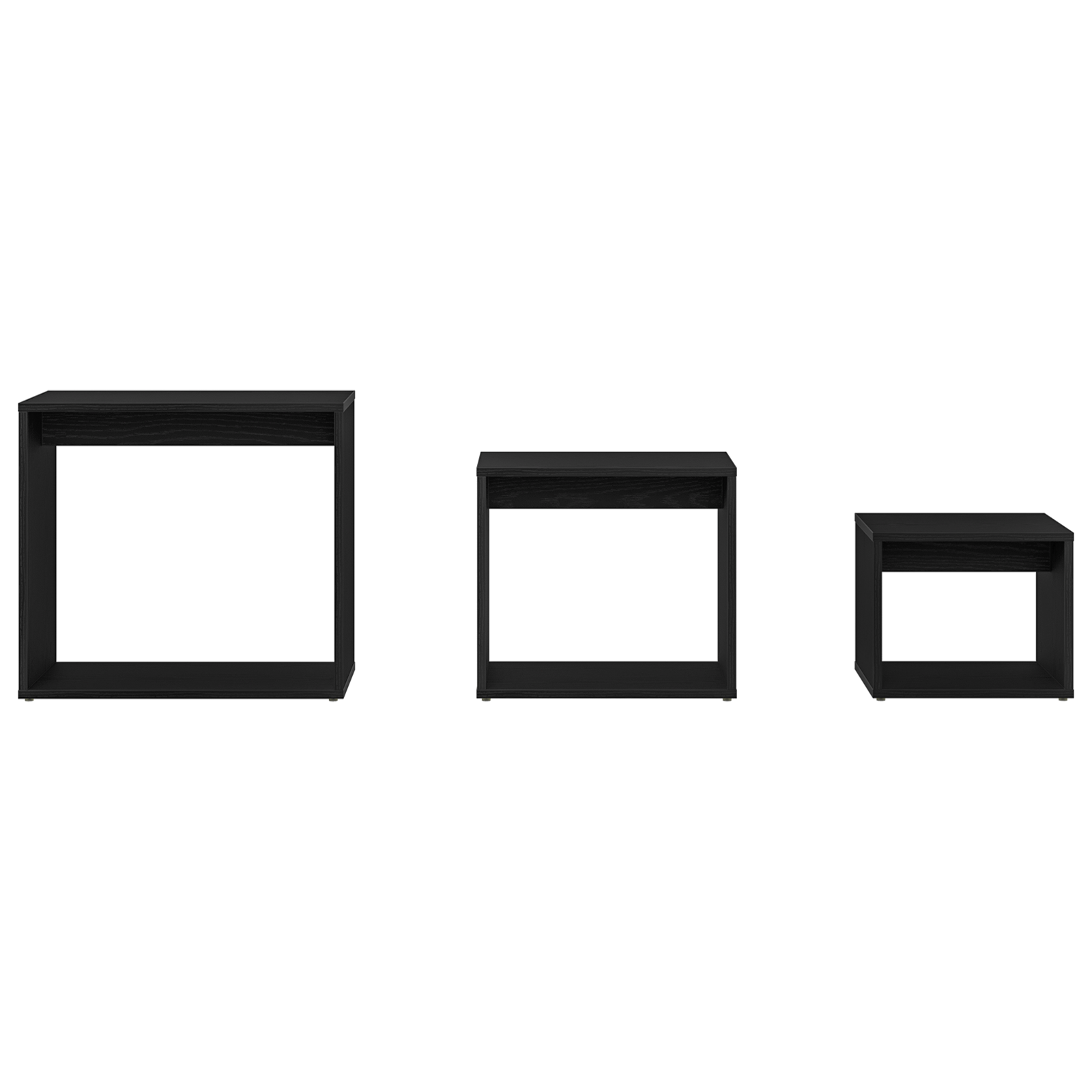 Nesting Tables Set of 3 - Black Oak Engineered Wood - Image 8