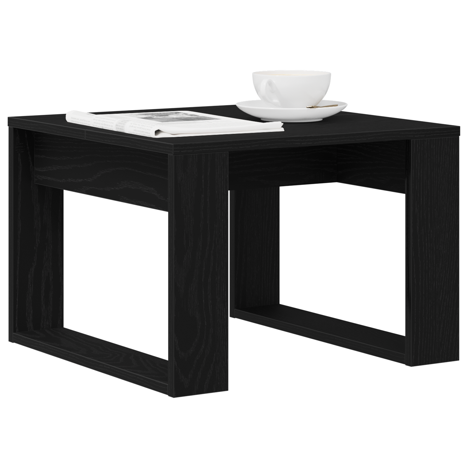 Black Oak Side Table - 50x50x35 cm, Made from Engineered Wood - Image 3