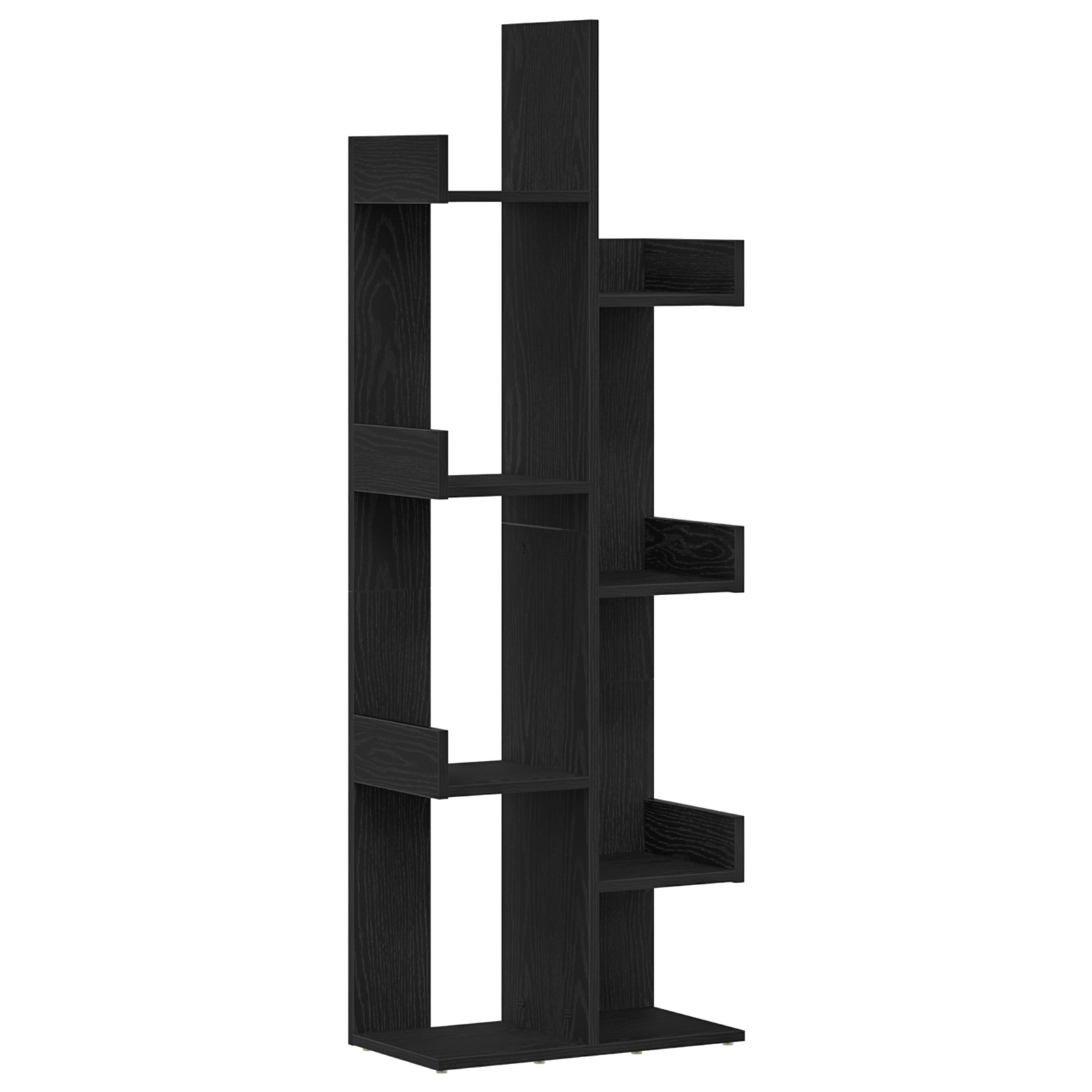 Black Oak Bookshelf - 48x25.5x140 cm, Made from Engineered Wood - Image 2