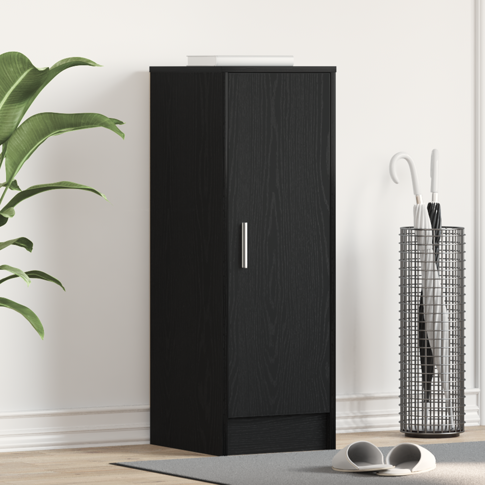 Shoe Cabinet Black oak MDF Standard Storage Shoe Storage