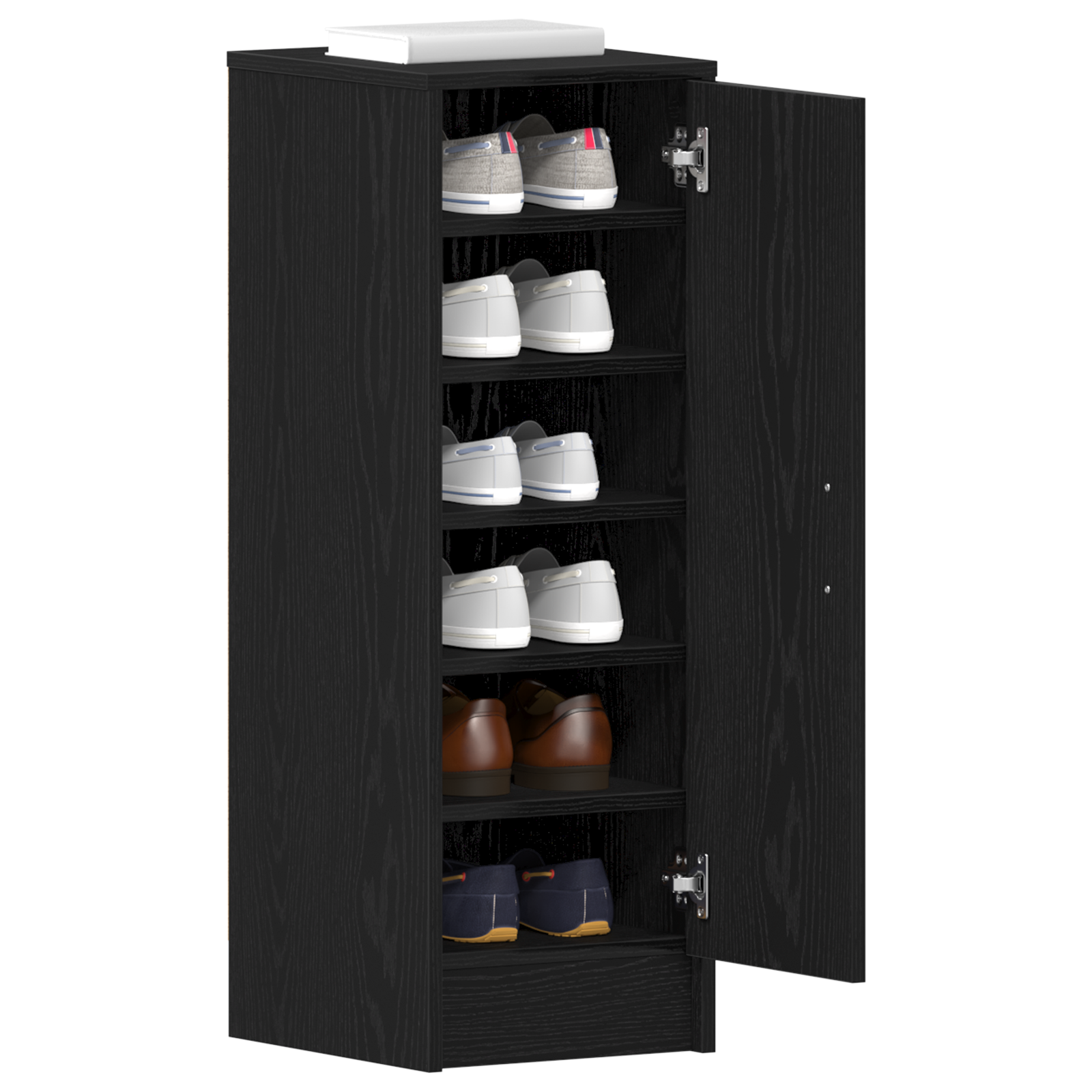 Thumbnail - vidaXL Schuhschrank Schwarz Eiche 32x35x92 cm Holzwerkstoff