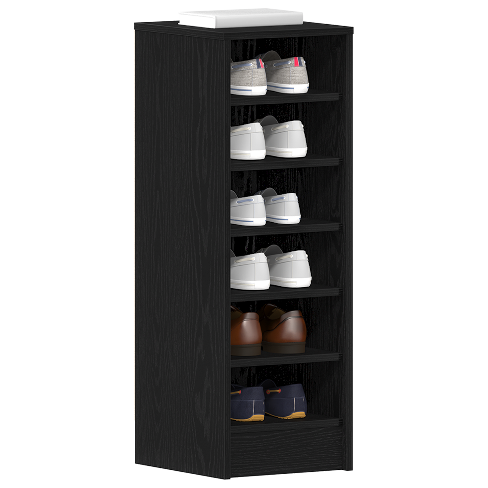 Shoe Cabinet in Black Oak - 31.5 x 35 x 90 cm Made from Engineered Wood - Image 3